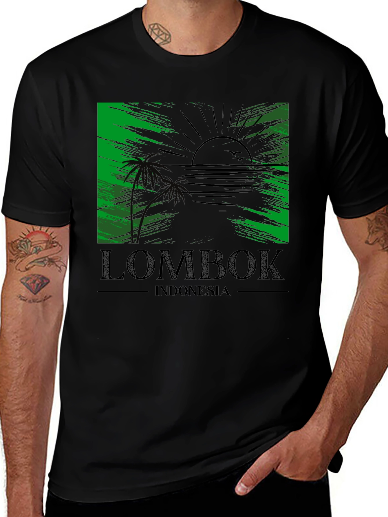 Lombok Indonesia T-Shirt Tropical Beach Design