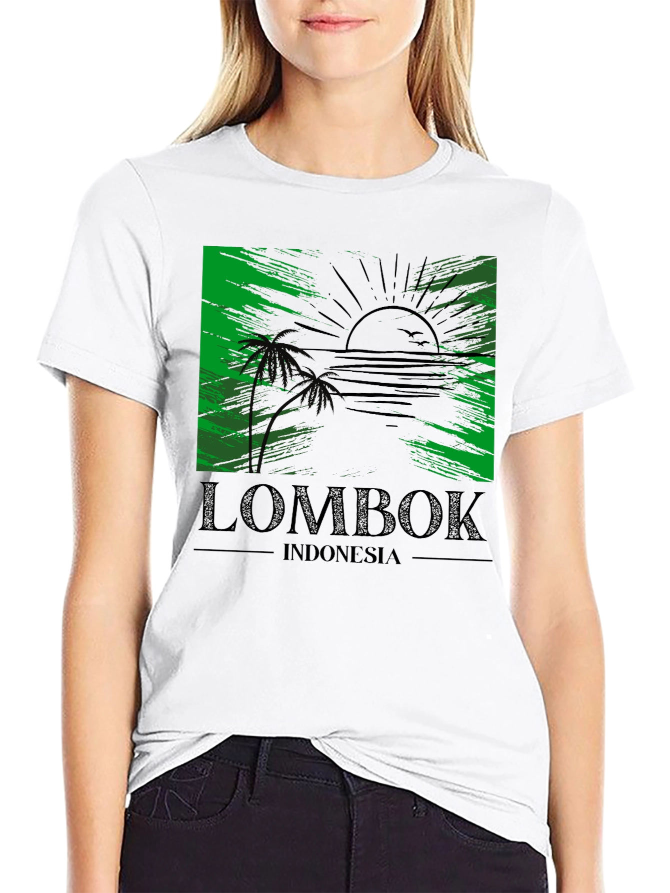 Lombok Indonesia T-Shirt Tropical Beach Design