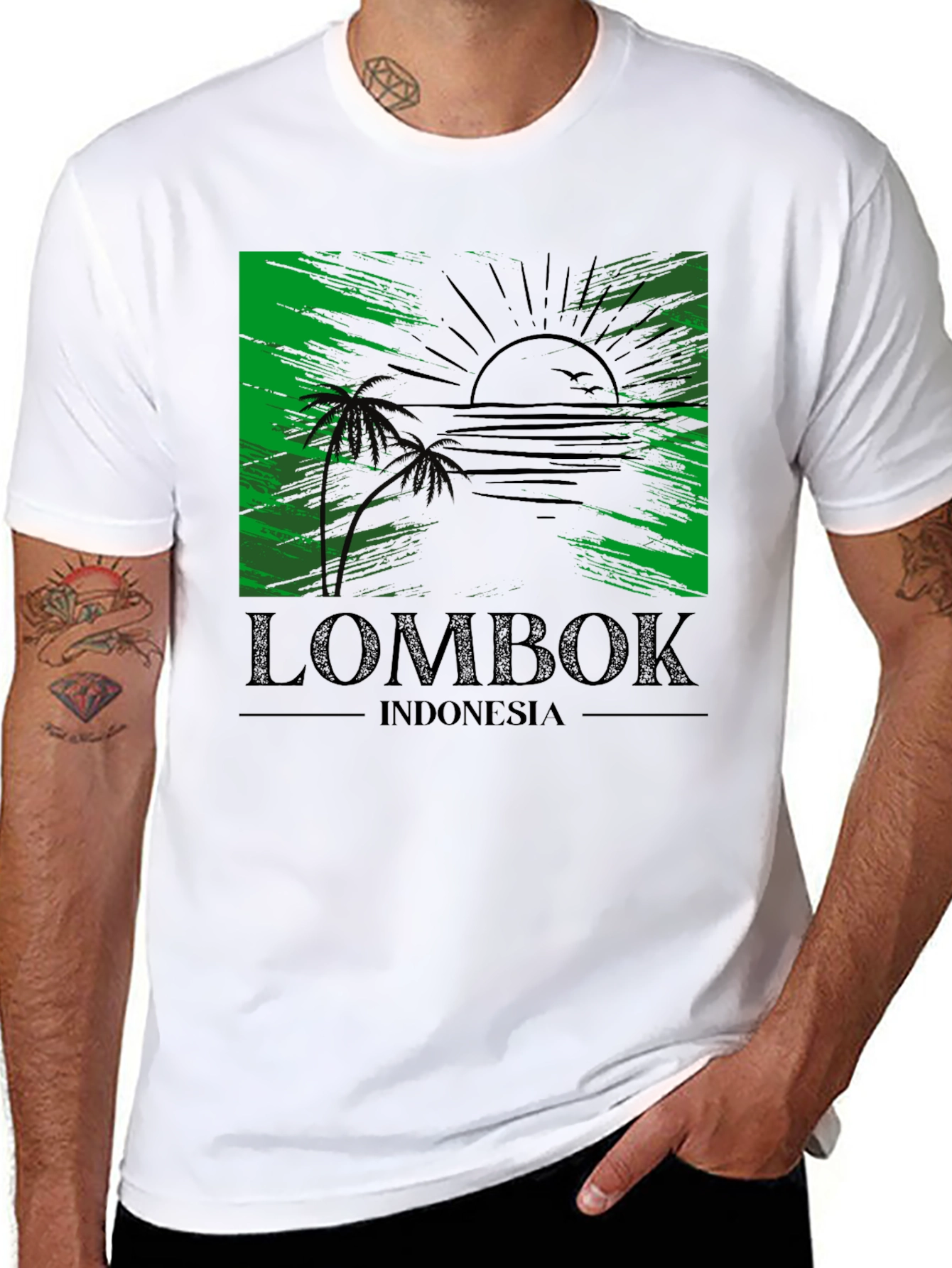 Lombok Indonesia T-Shirt Tropical Beach Design