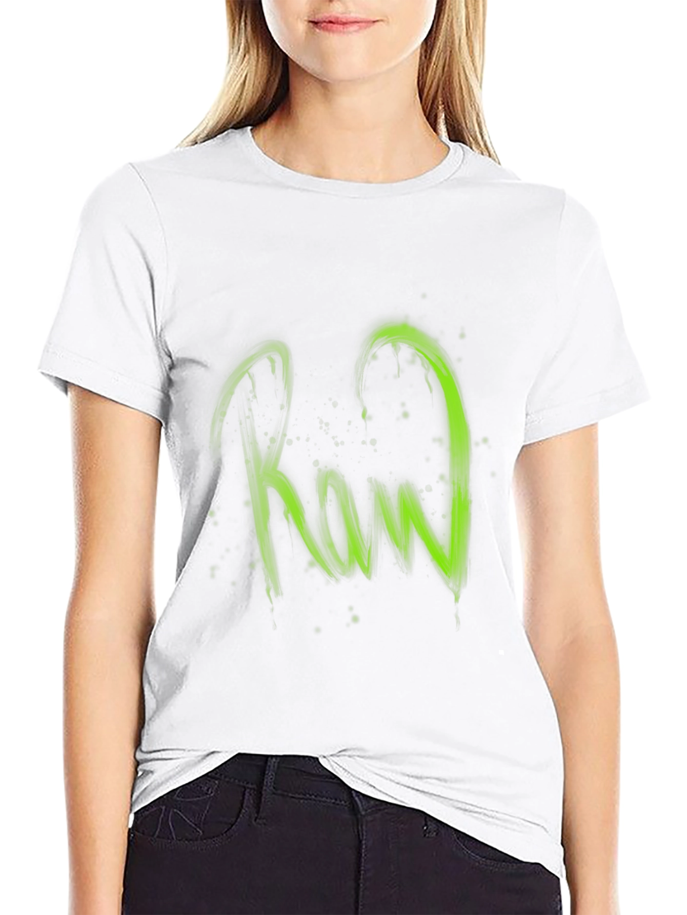 Raw Graphic Print Black T-Shirt