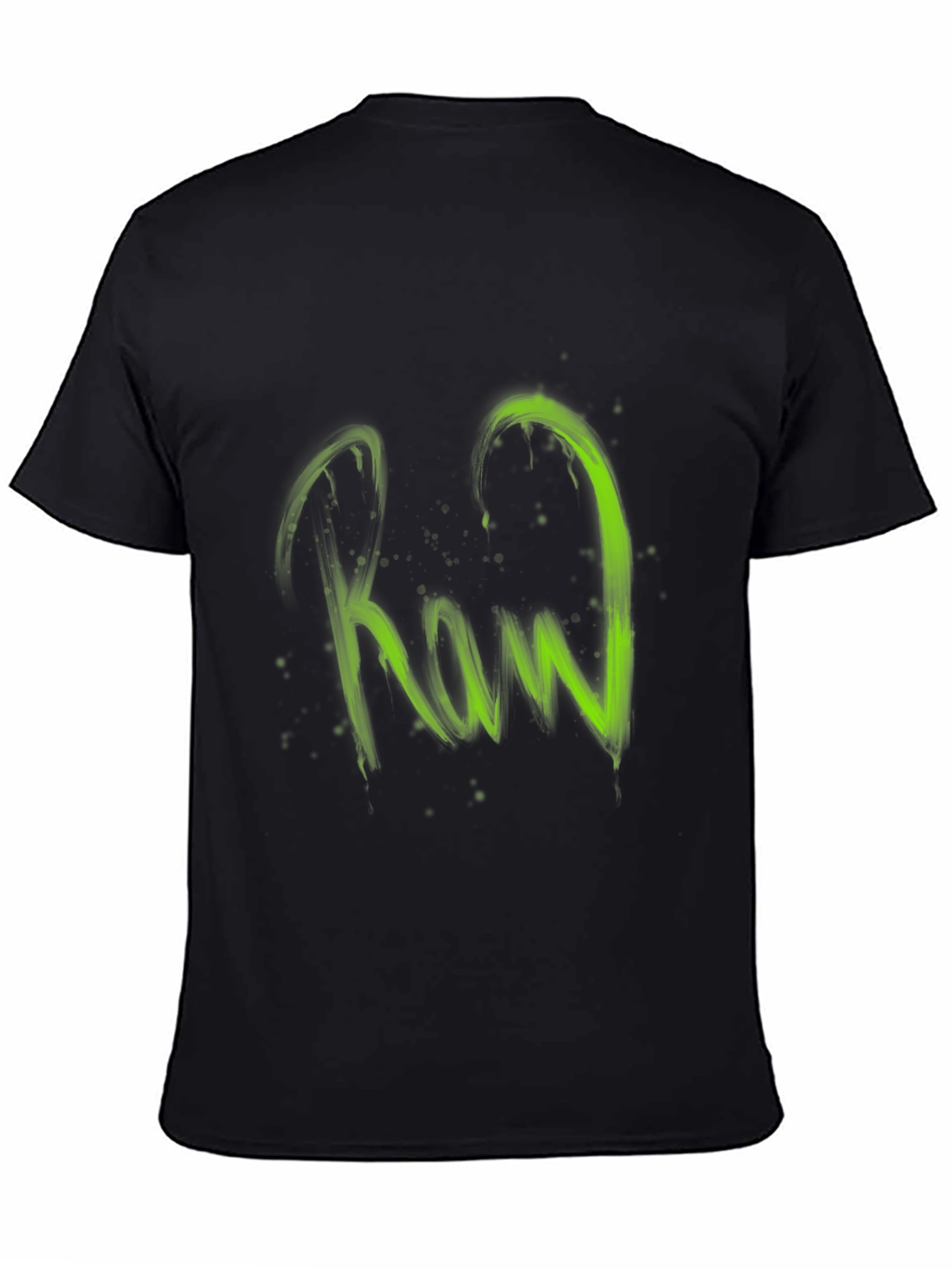 Raw Graphic Print Black T-Shirt