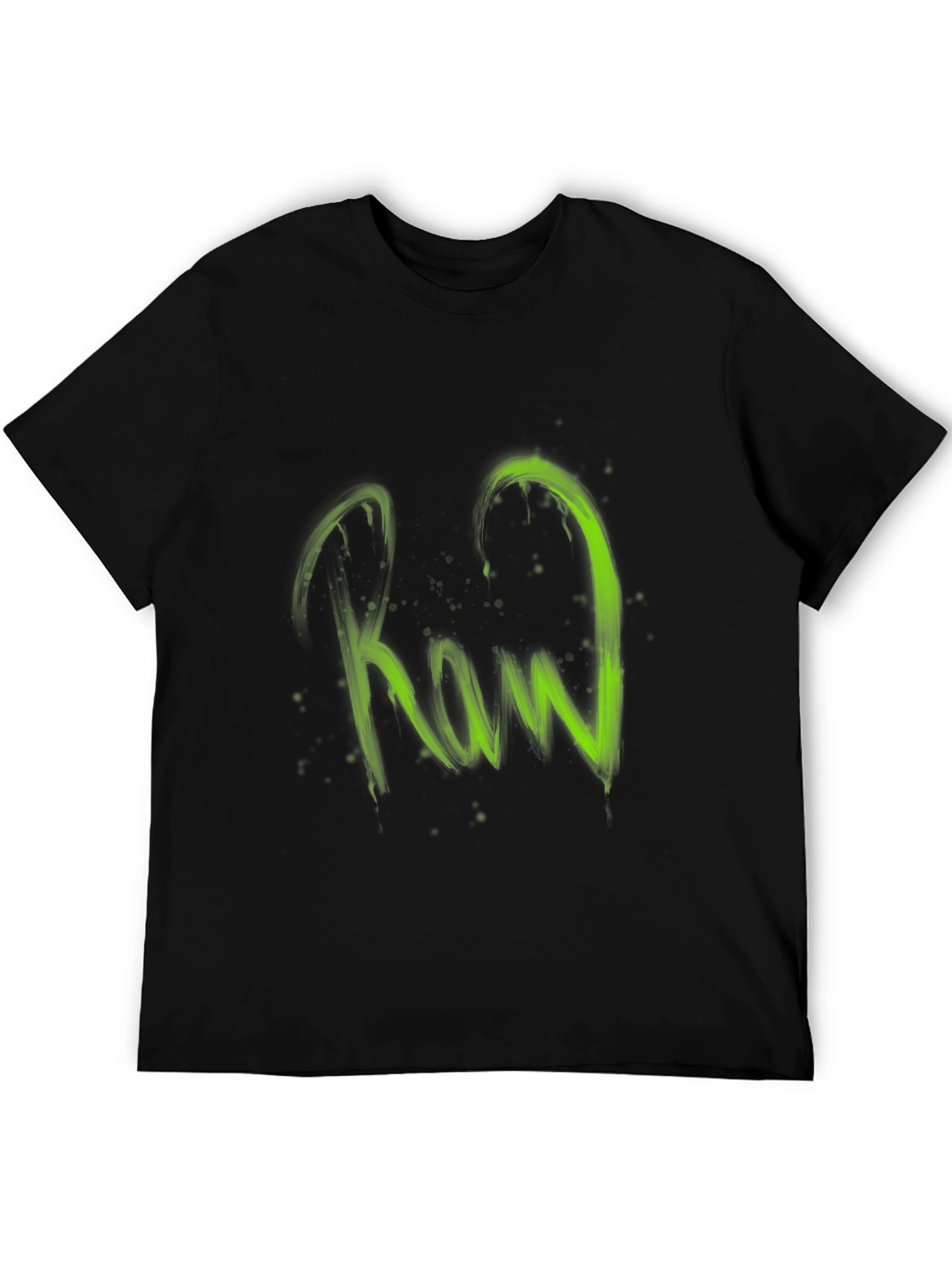 Raw Graphic Print Black T-Shirt
