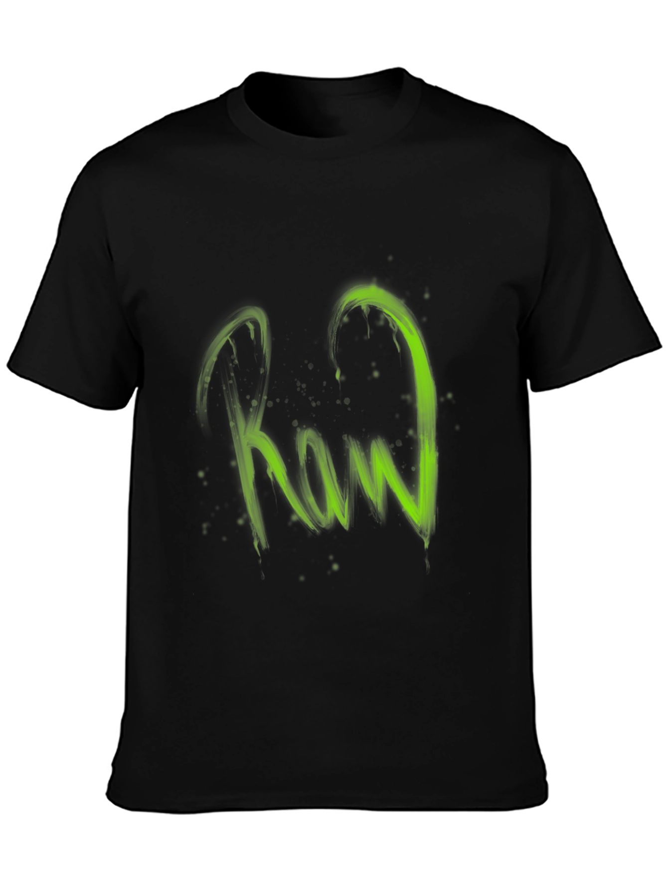 Raw Graphic Print Black T-Shirt
