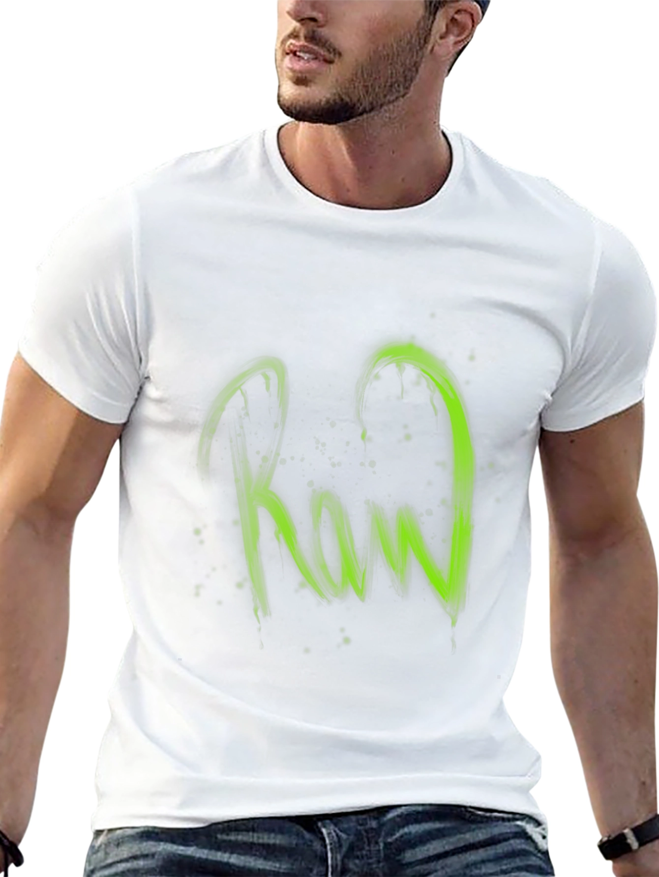 Raw Graphic Print Black T-Shirt