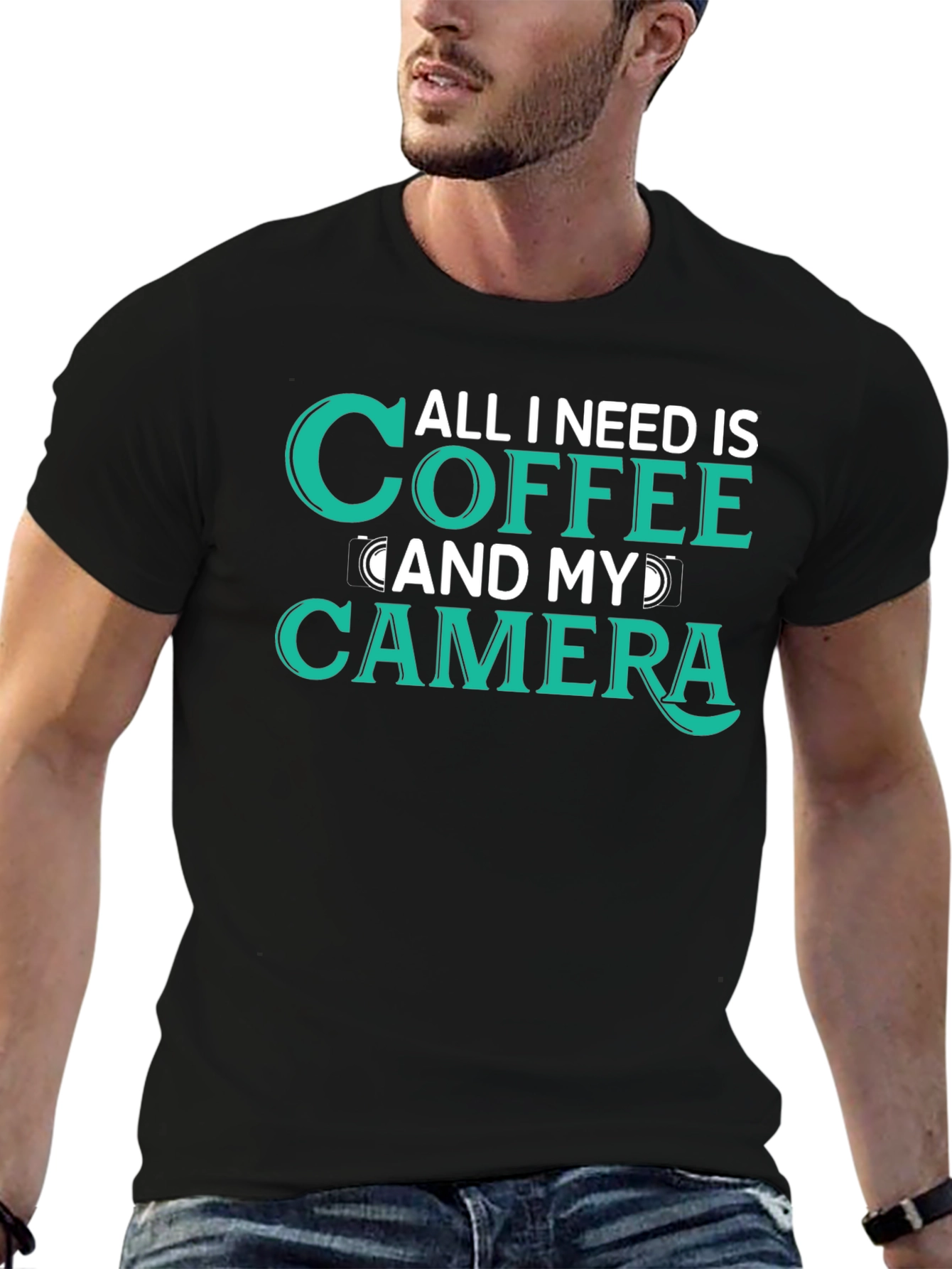 Coffee and Camera Graphic T-Shirt for Photographers