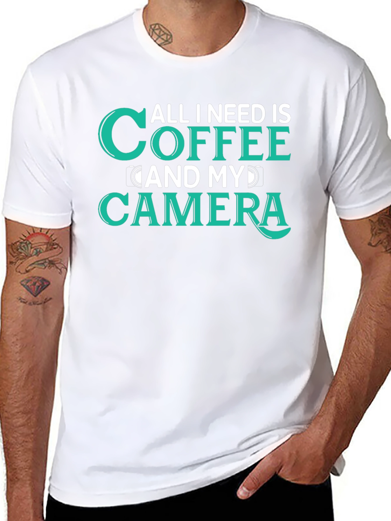 Coffee and Camera Graphic T-Shirt for Photographers