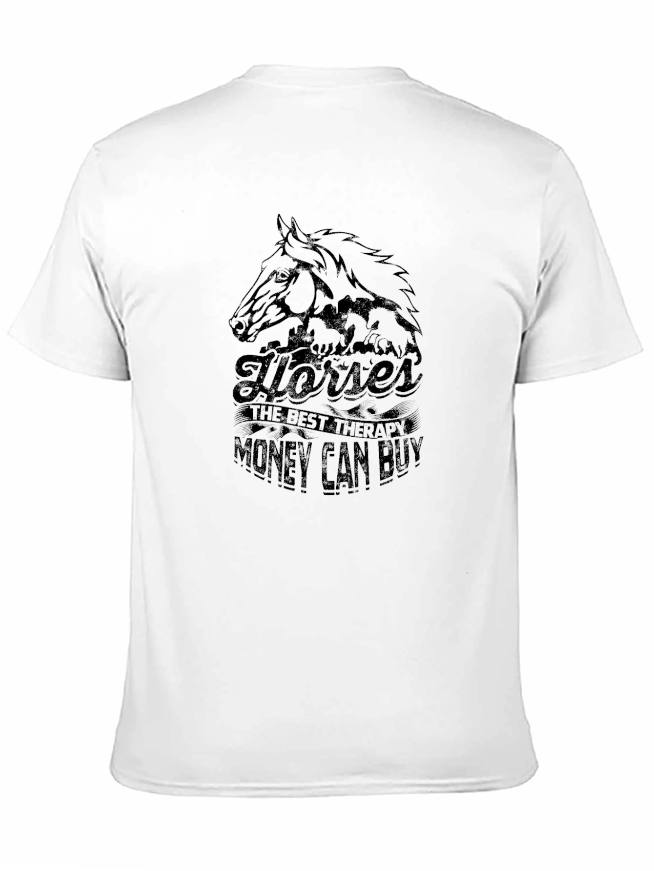 Horses Therapy Black T-Shirt