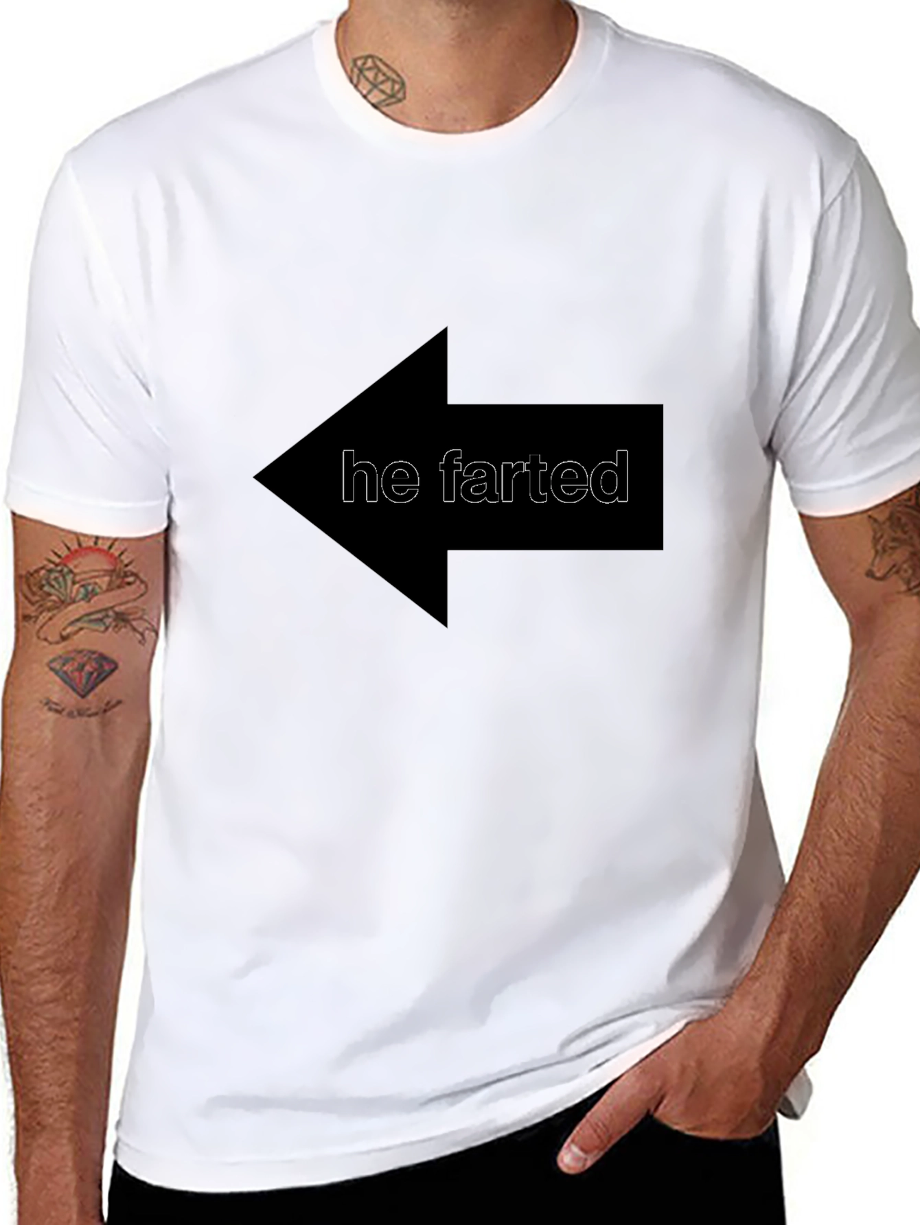 Humorous He Farted Arrow T-Shirt