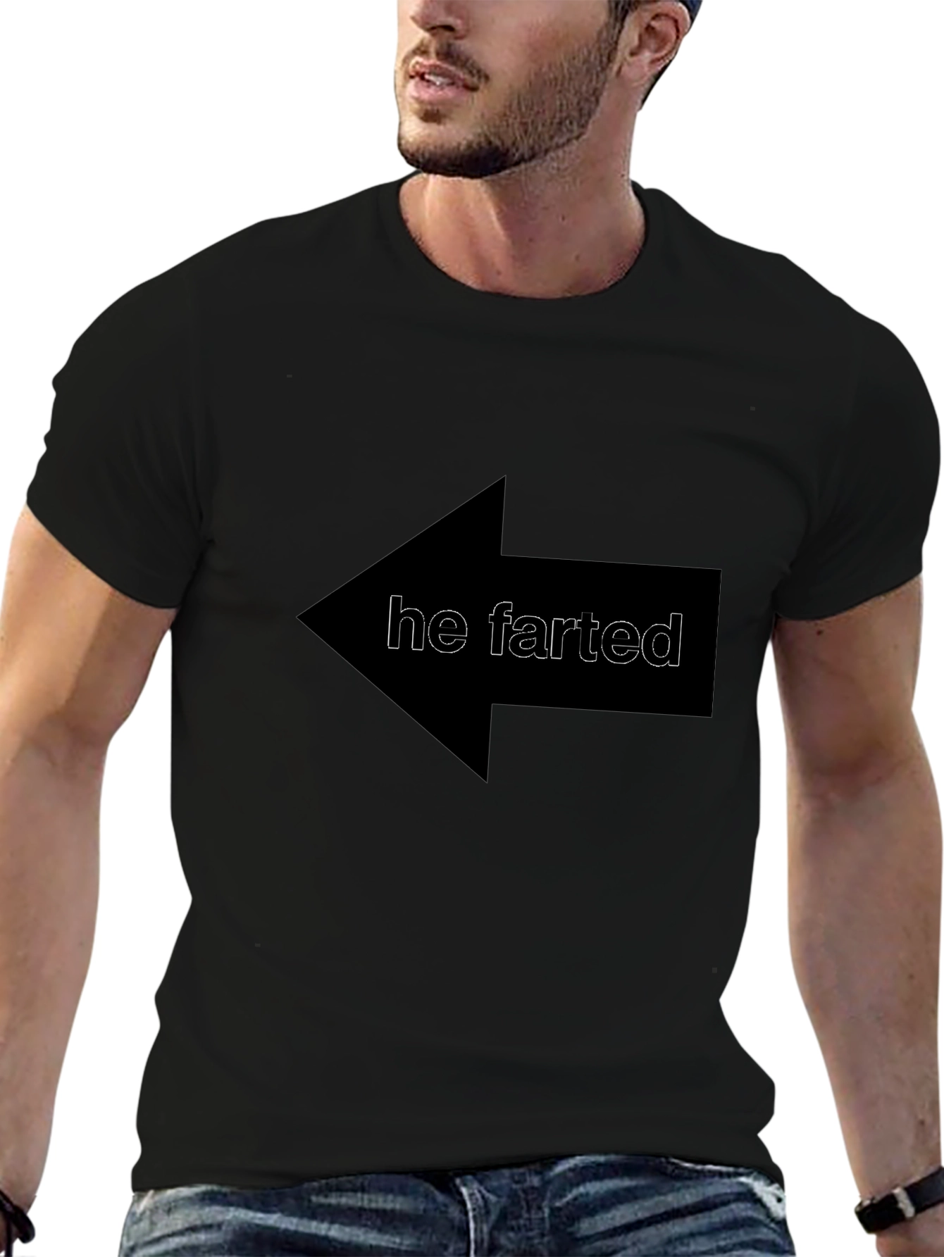 Humorous He Farted Arrow T-Shirt