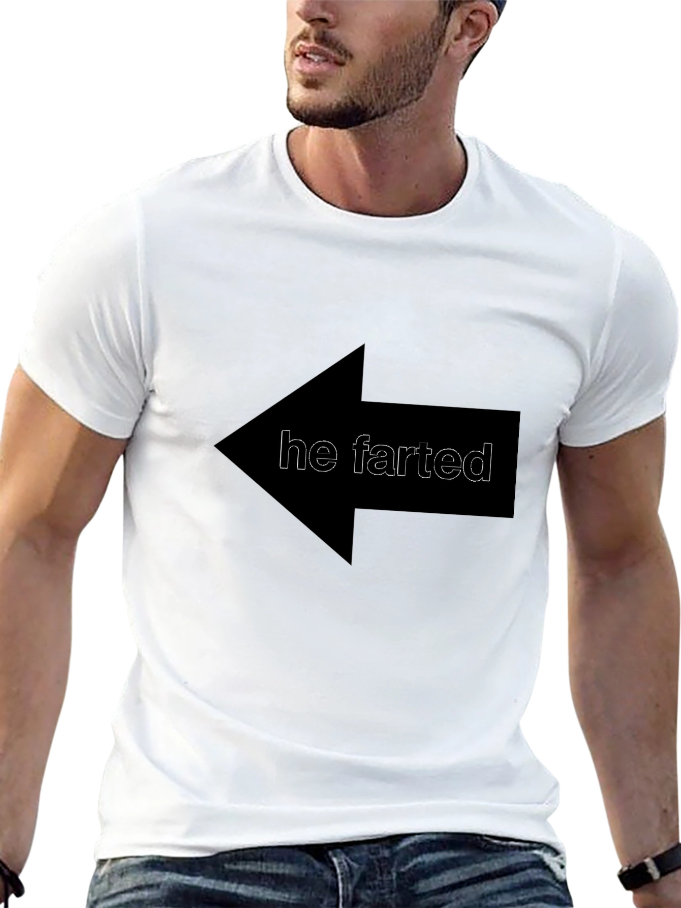 Humorous He Farted Arrow T-Shirt