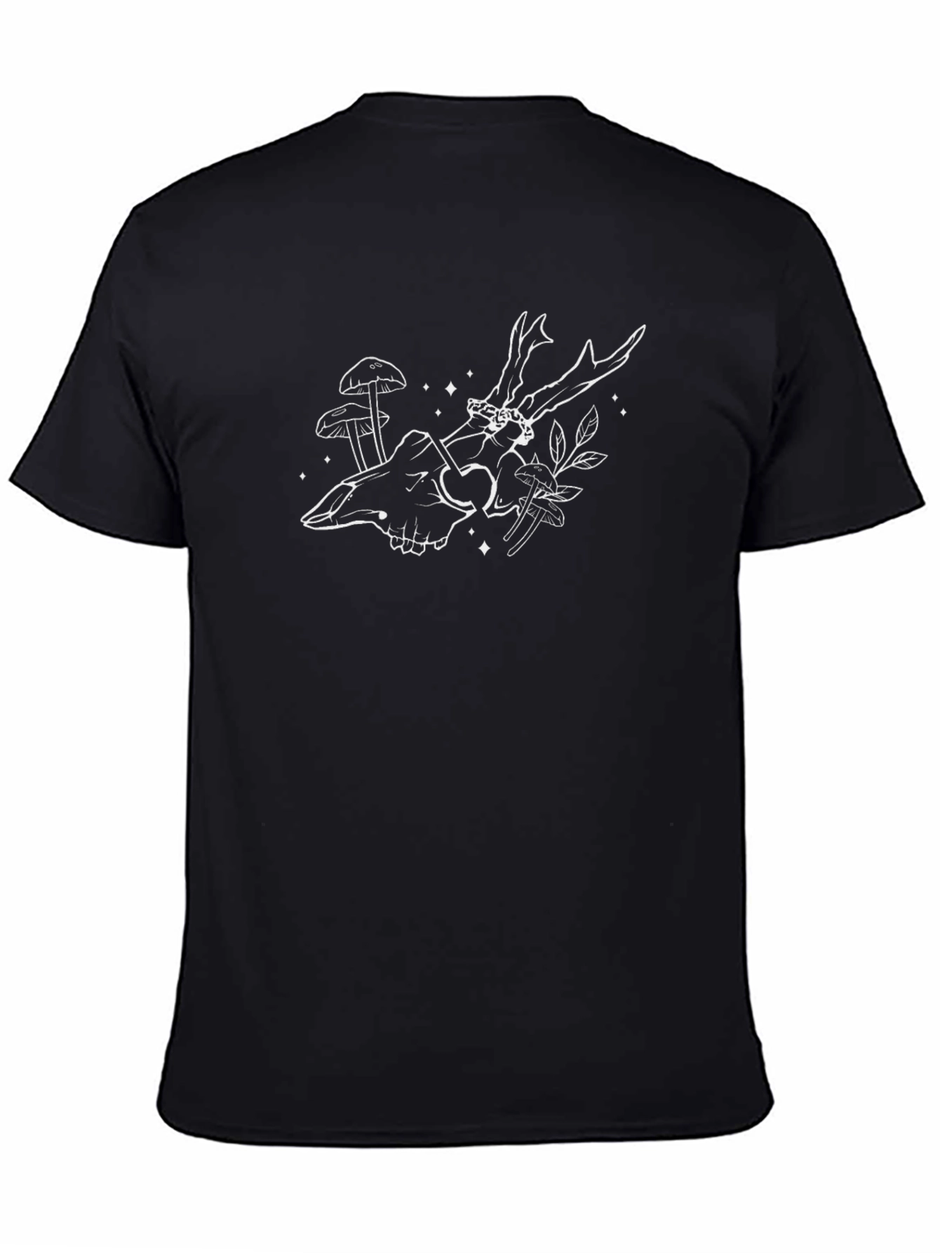 Skull & Antler Graphic Tee - Black