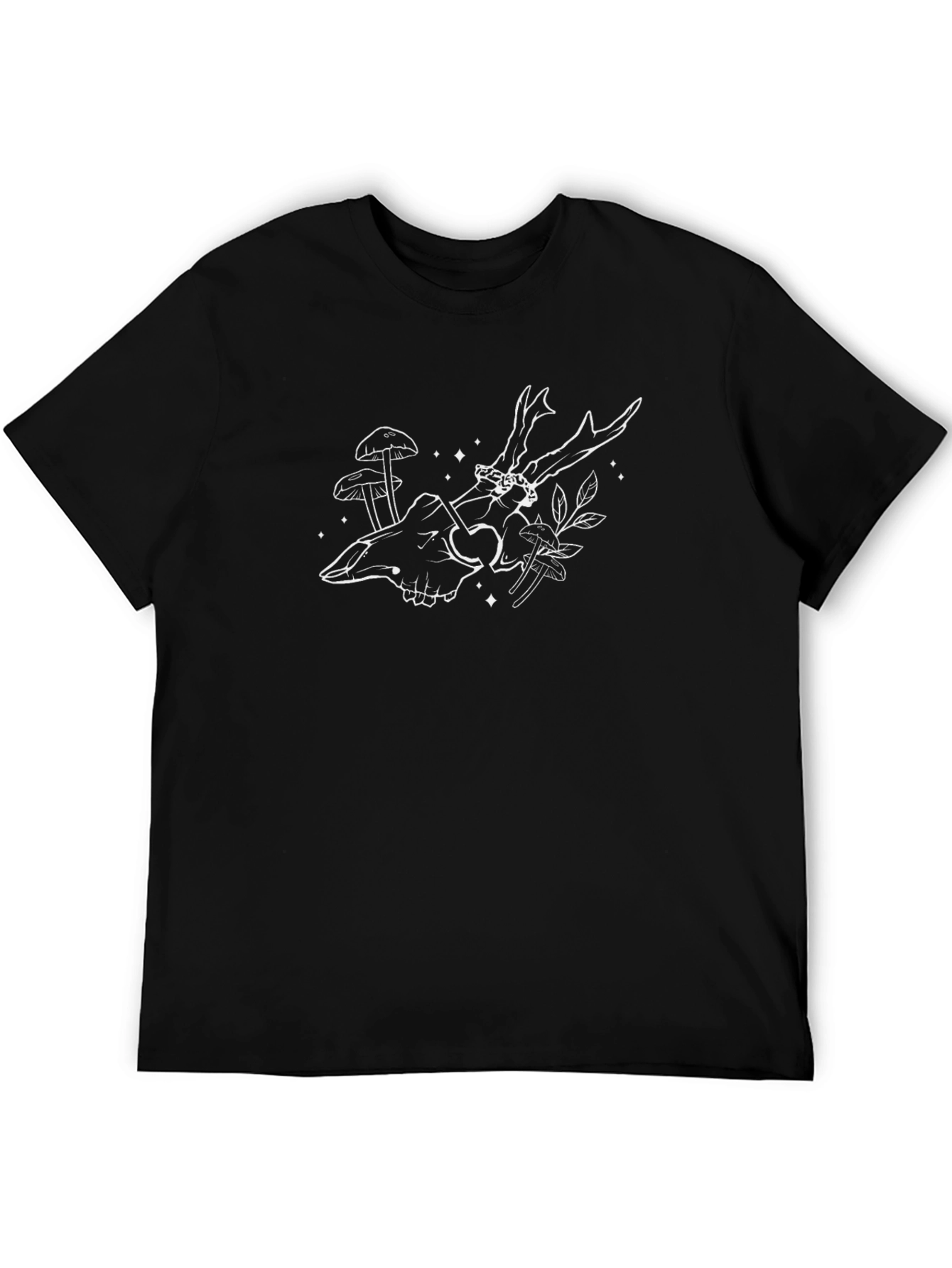 Skull & Antler Graphic Tee - Black