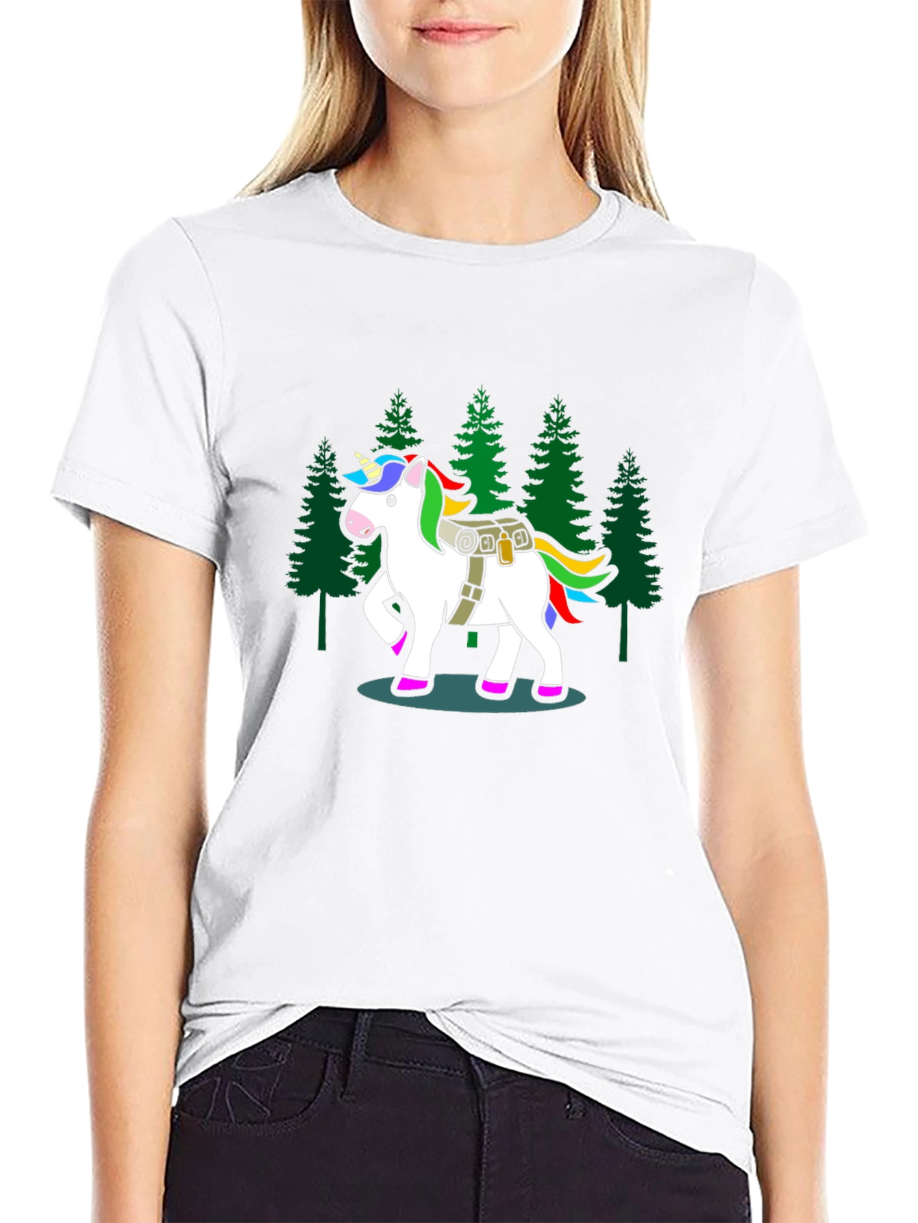 Unicorn Hiker Black T-Shirt