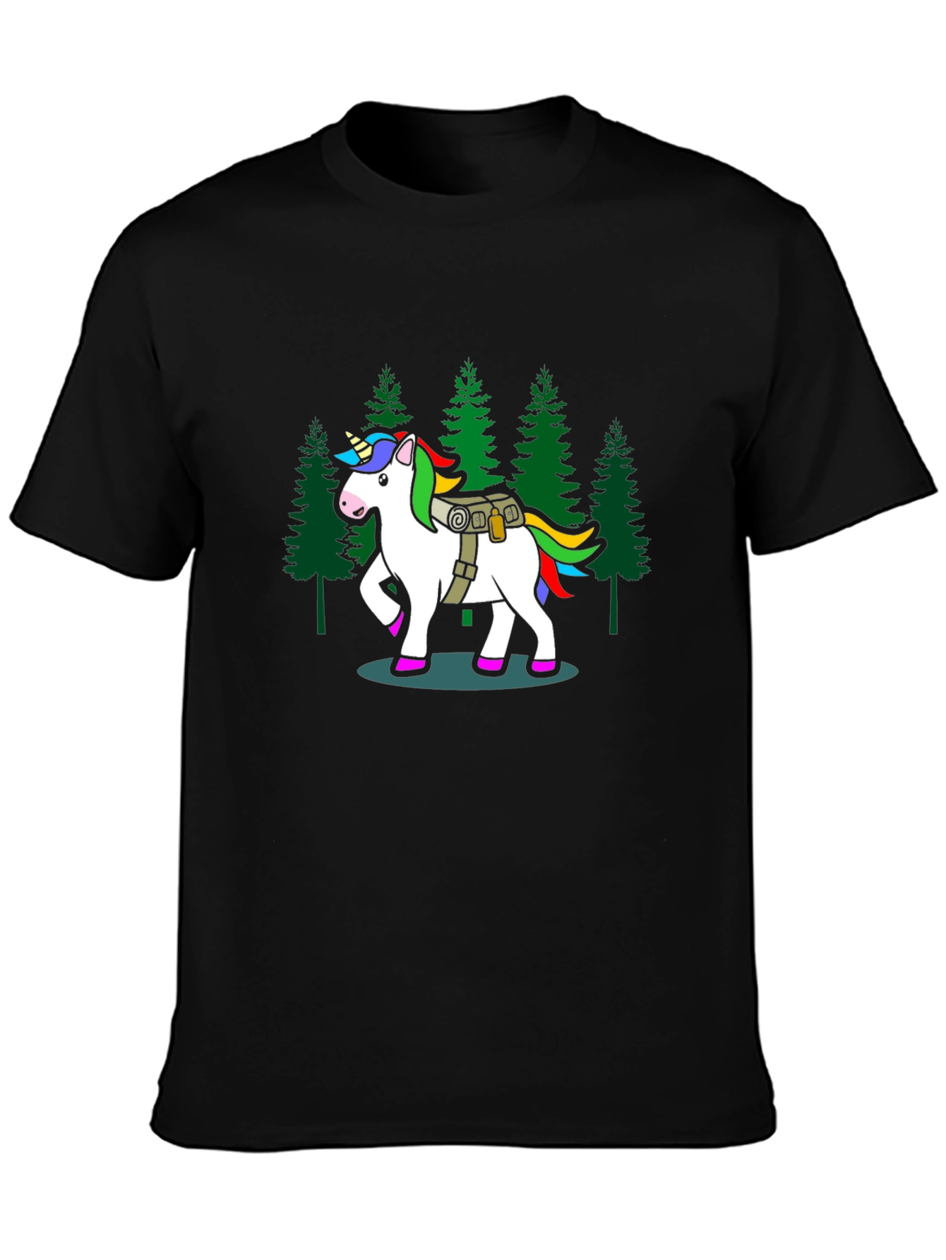 Unicorn Hiker Black T-Shirt