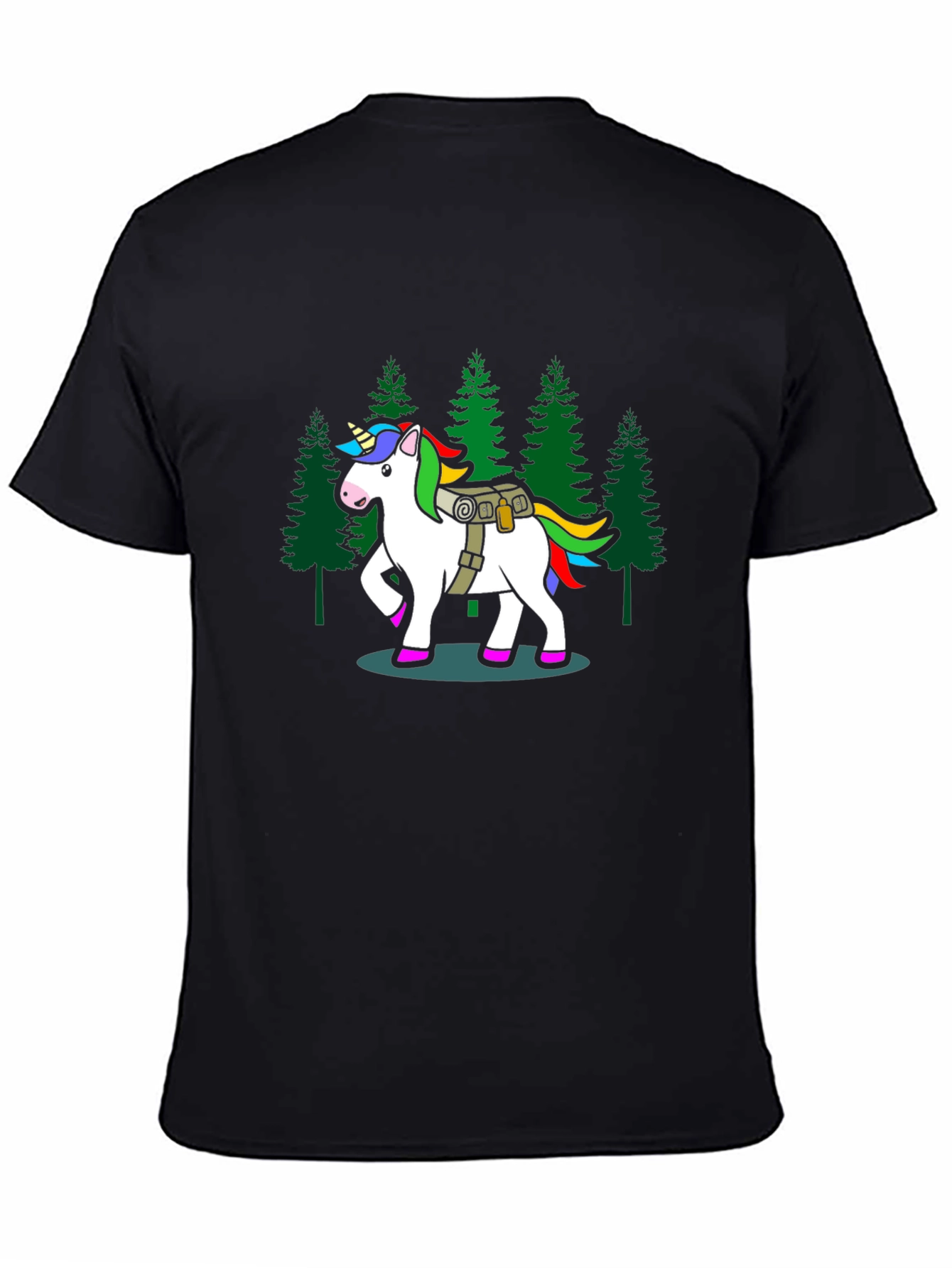 Unicorn Hiker Black T-Shirt