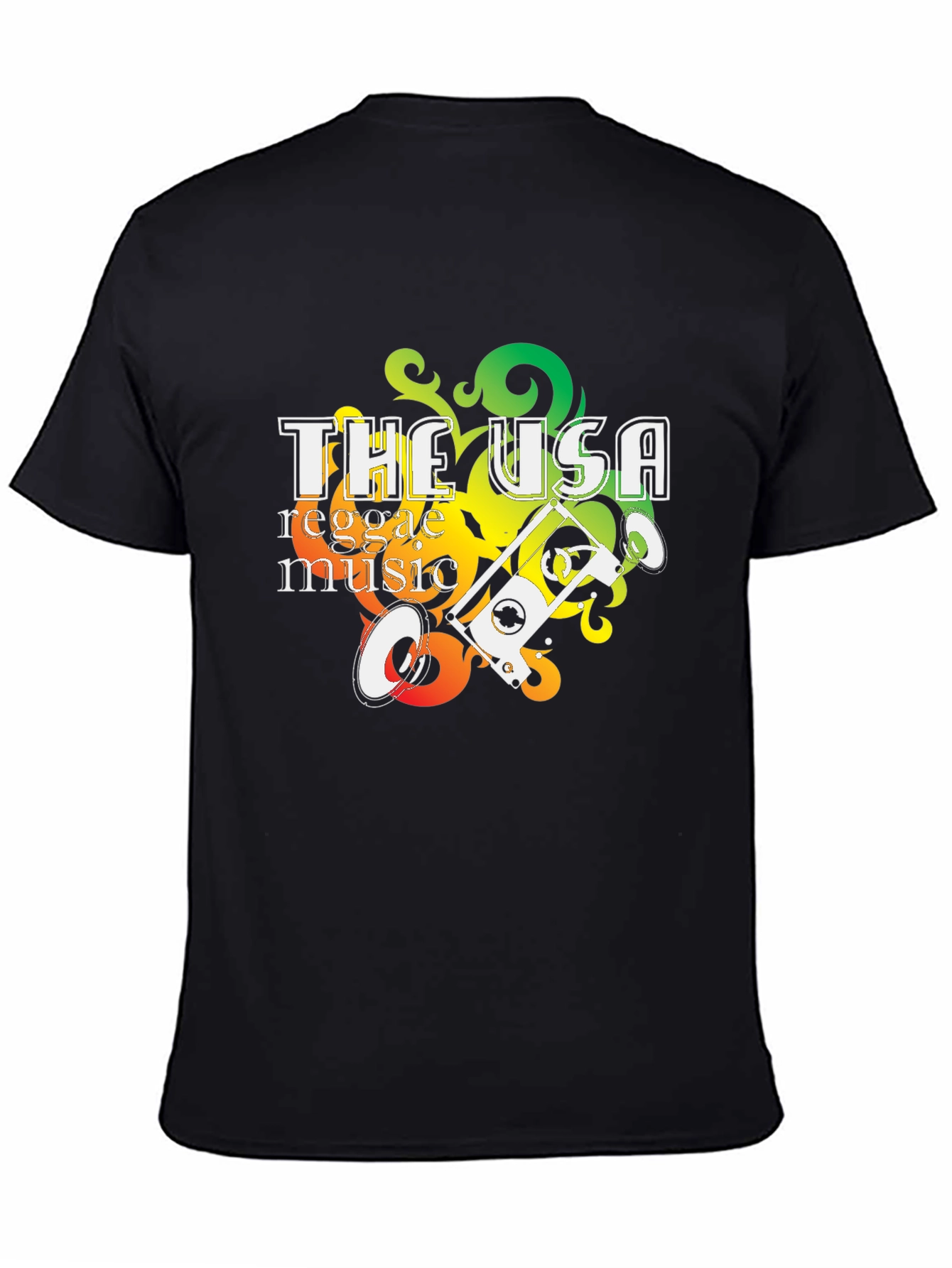 USA Reggae Music Graphic Tee - Black