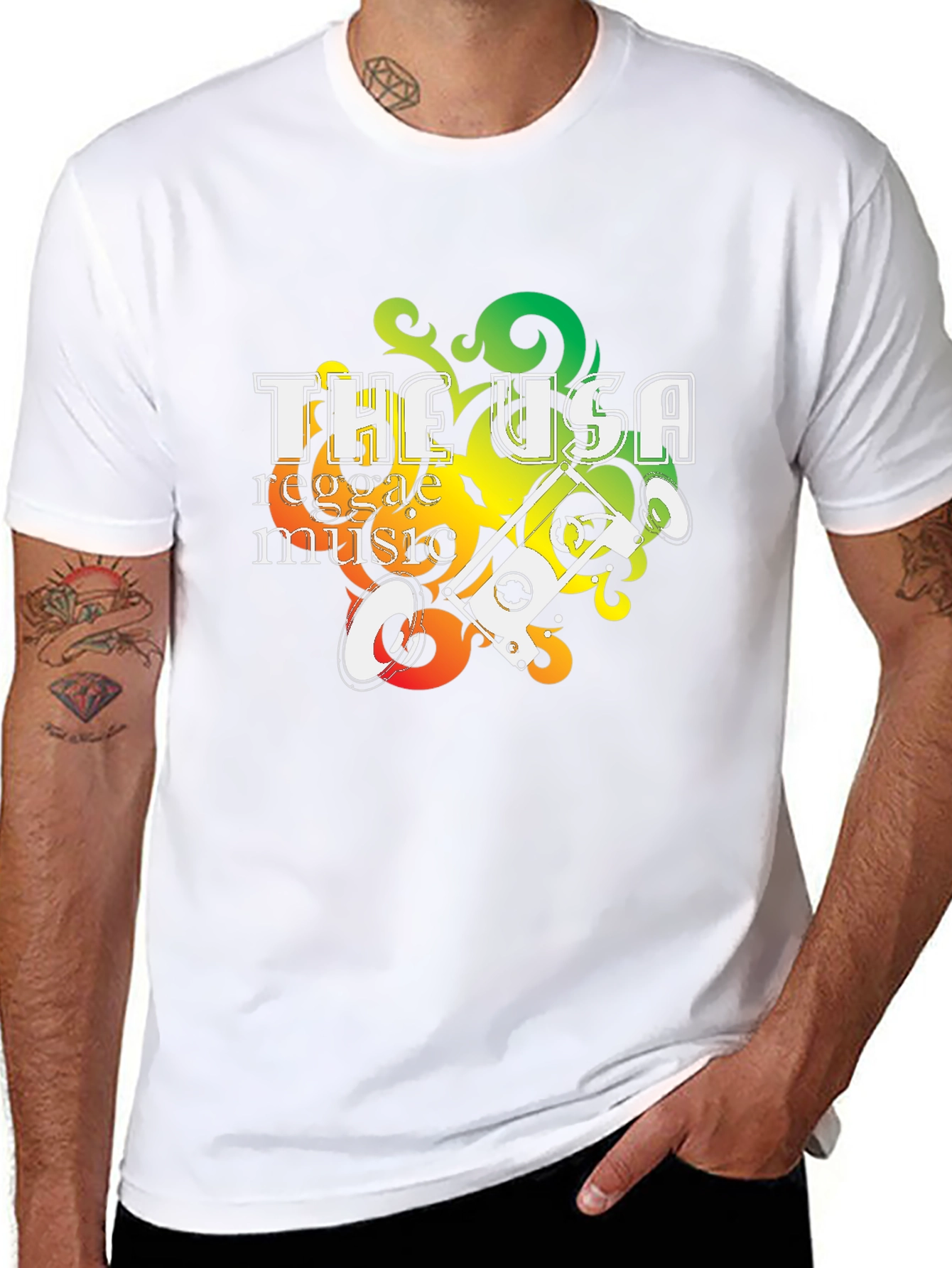 USA Reggae Music Graphic Tee - Black