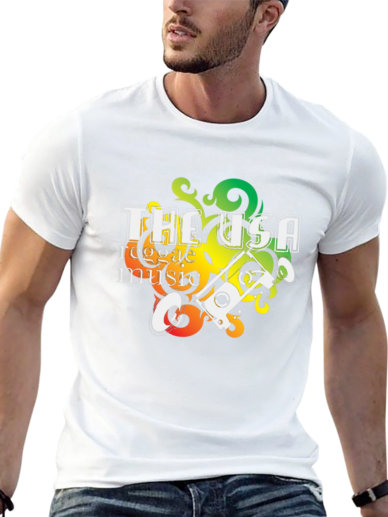 USA Reggae Music Graphic Tee - Black