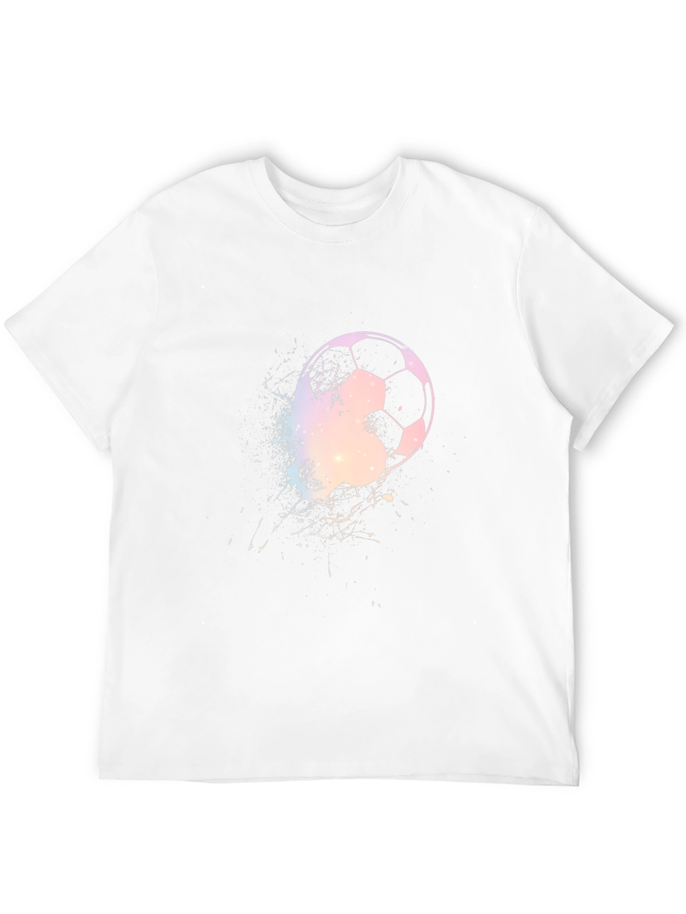 Soccer Ball Graphic Print Mens Black T-Shirt