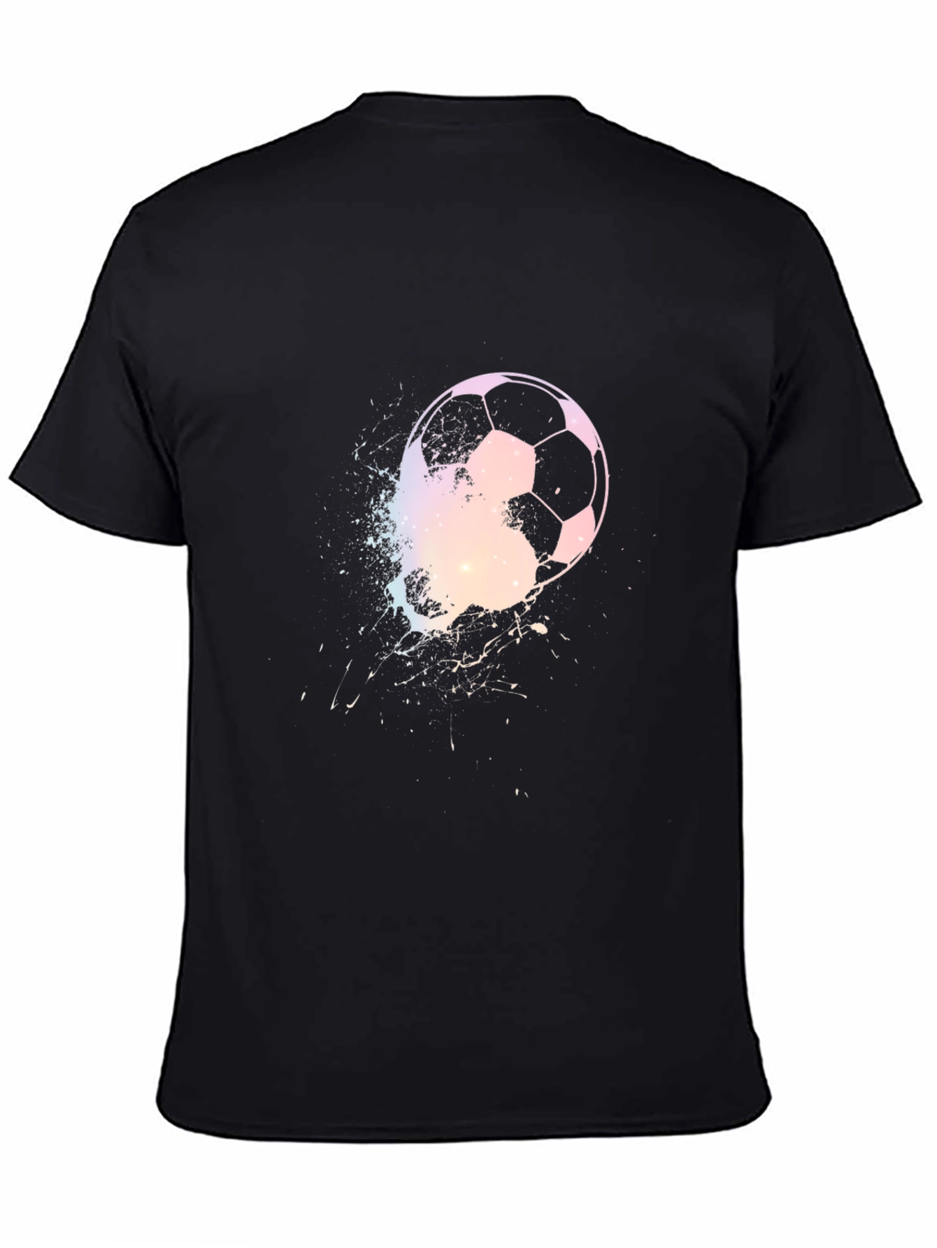 Soccer Ball Graphic Print Mens Black T-Shirt