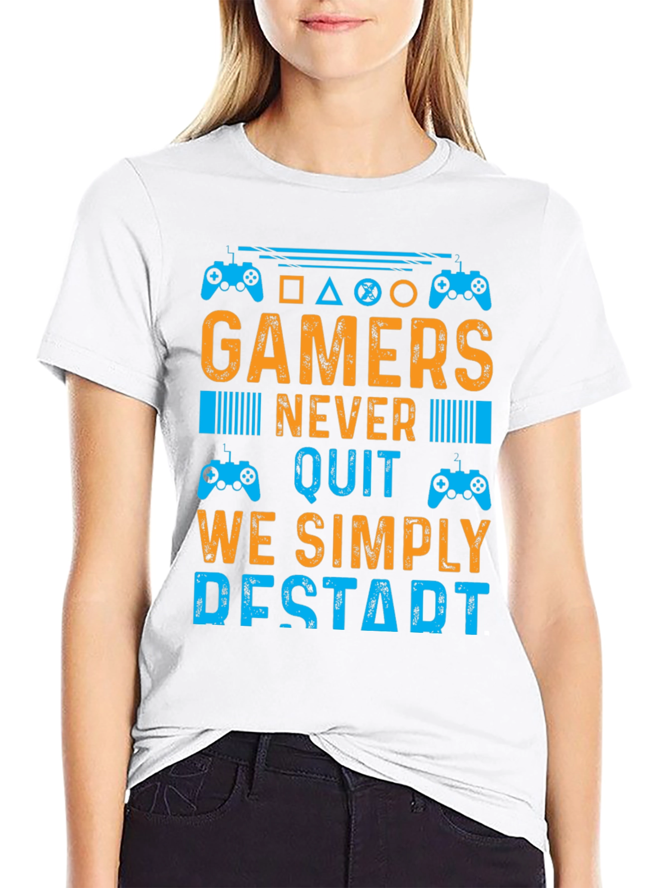 Gamers Never Quit T-Shirt - Restart Design