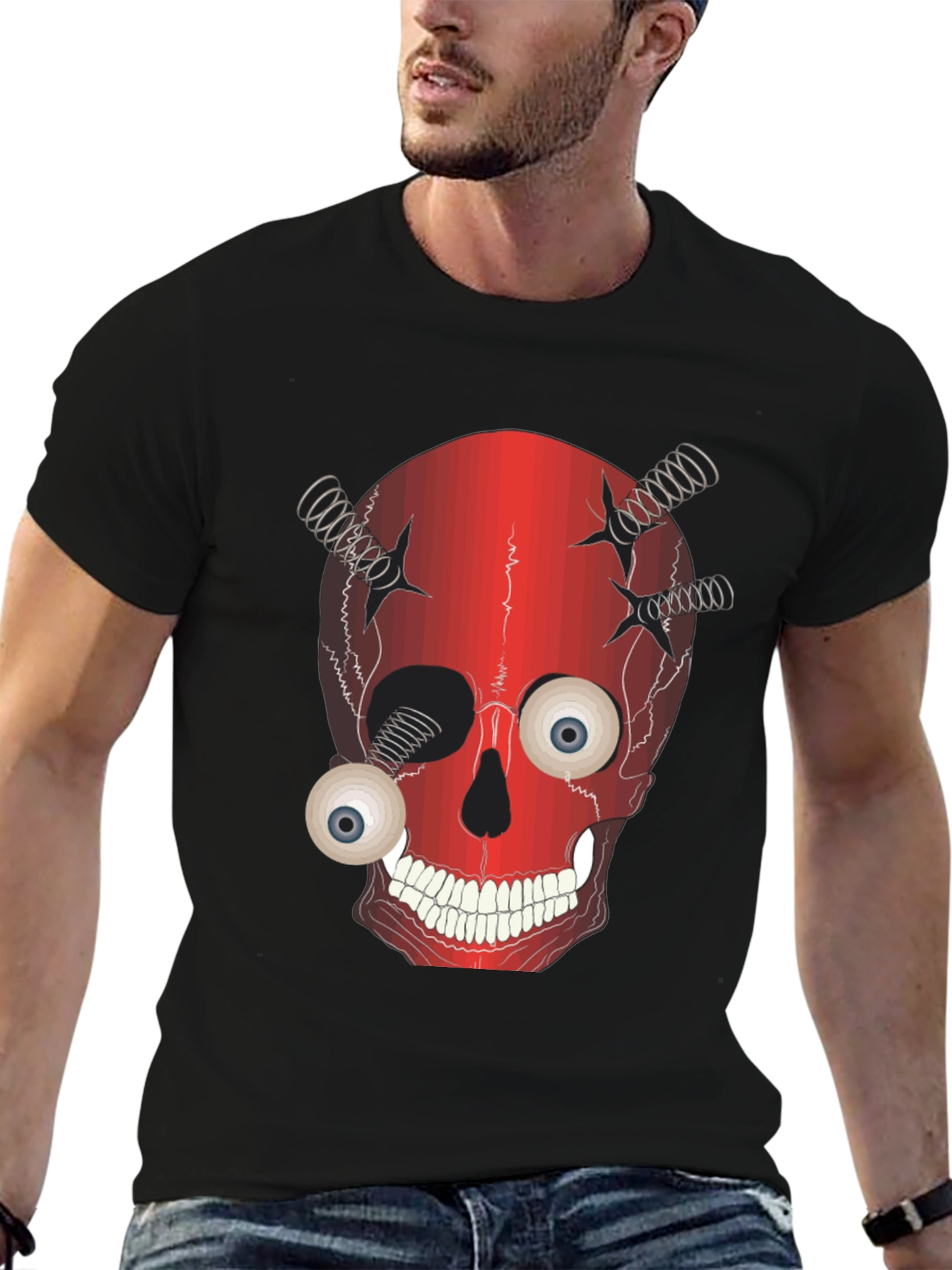 Creepy Skull T-Shirt - Eyeball Design