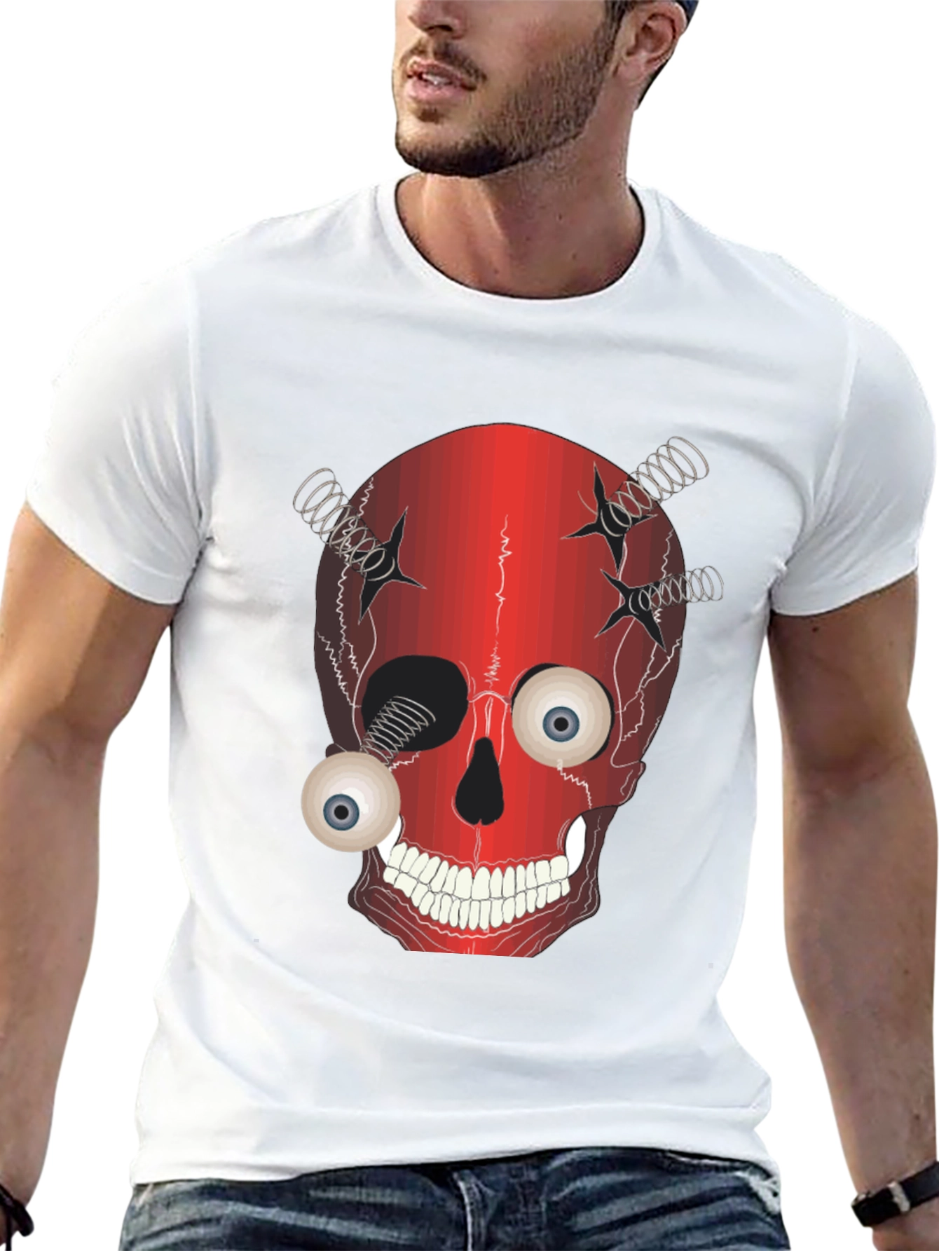 Creepy Skull T-Shirt - Eyeball Design