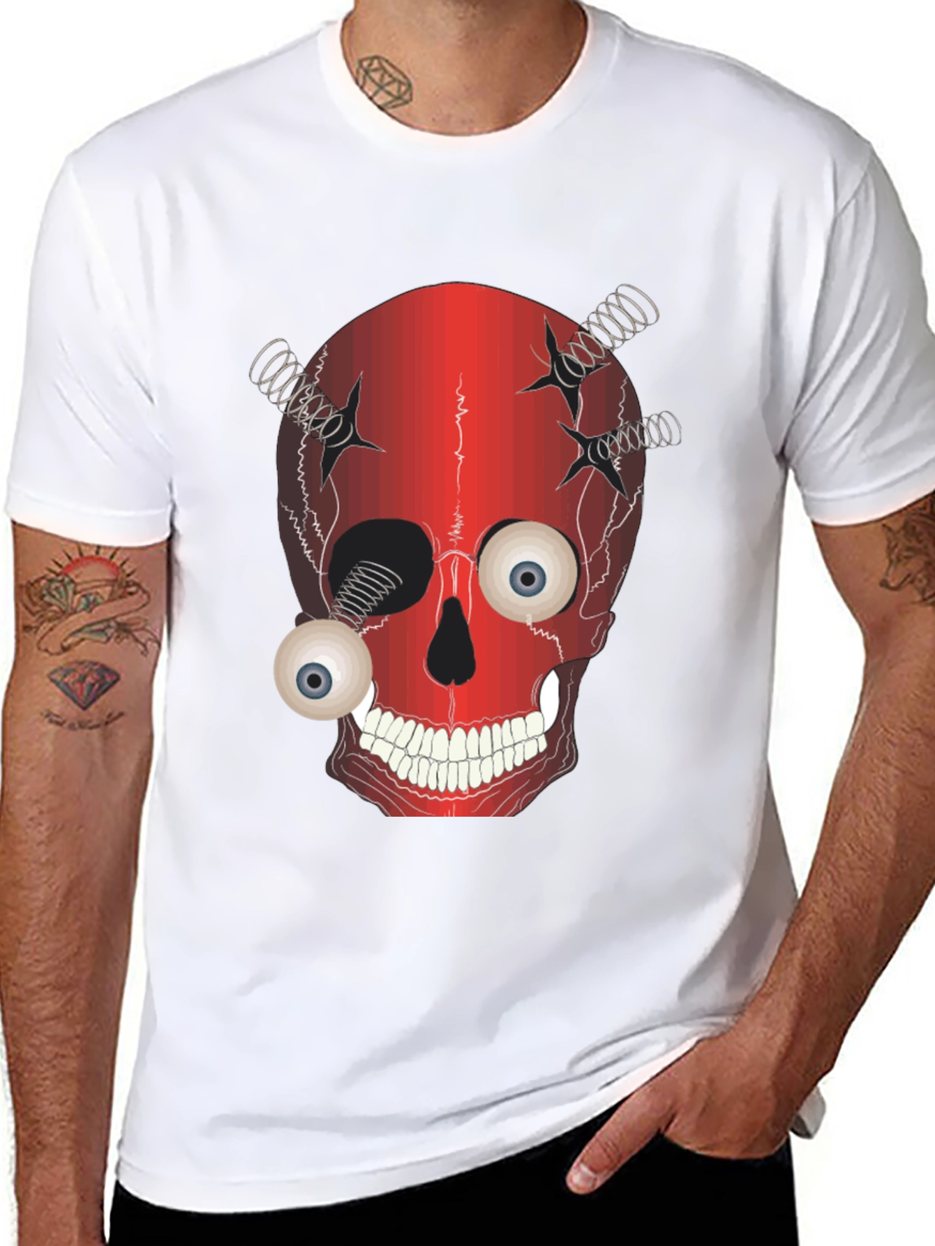 Creepy Skull T-Shirt - Eyeball Design