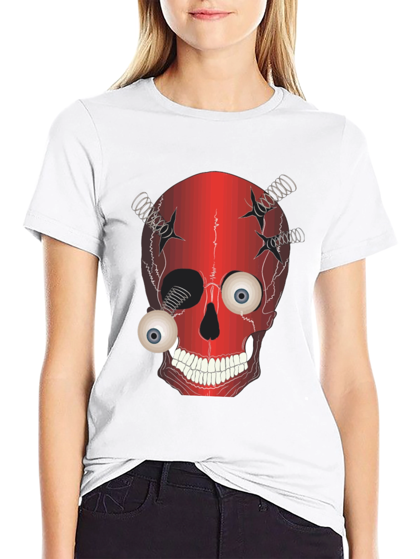 Creepy Skull T-Shirt - Eyeball Design