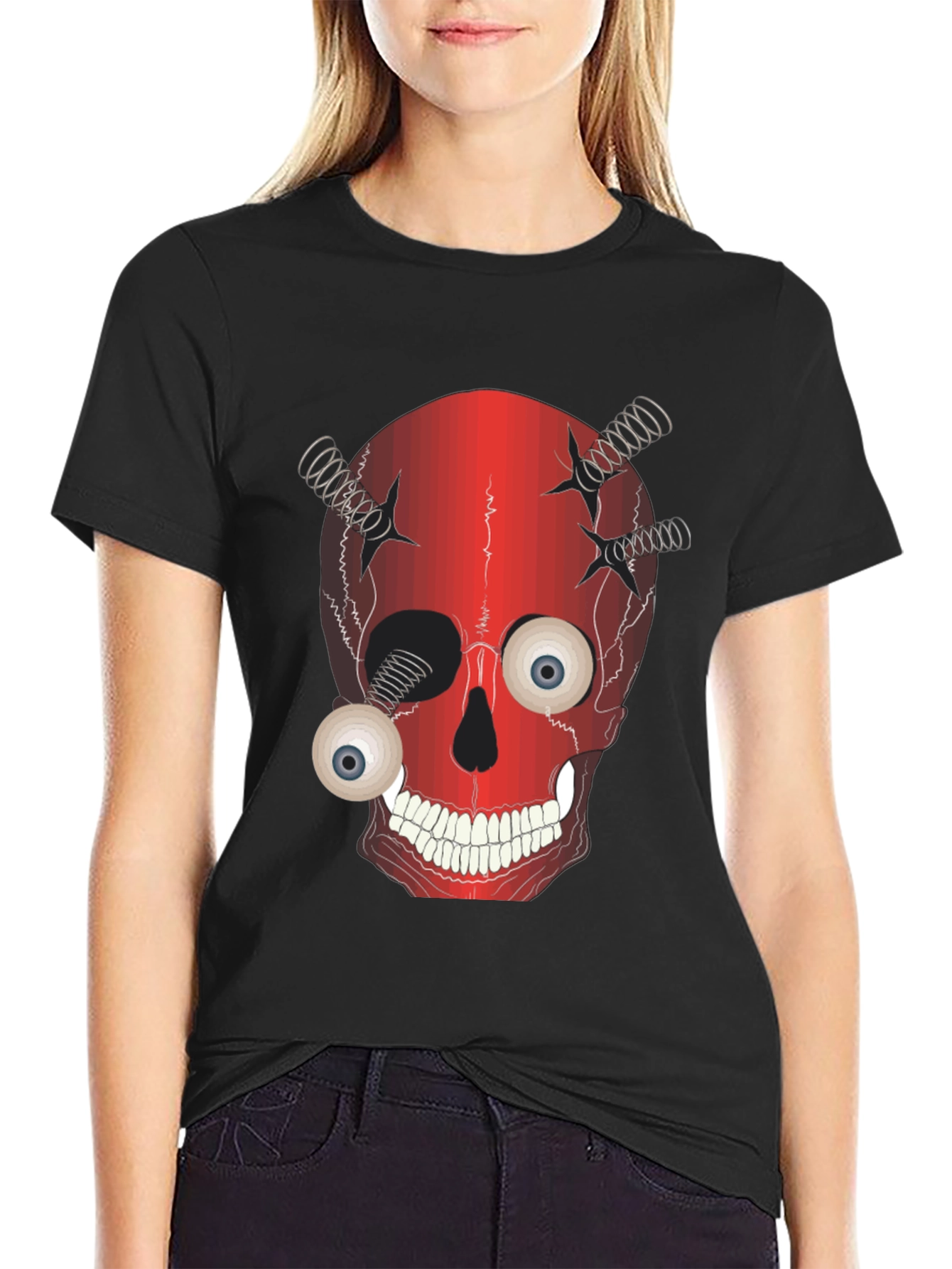 Creepy Skull T-Shirt - Eyeball Design
