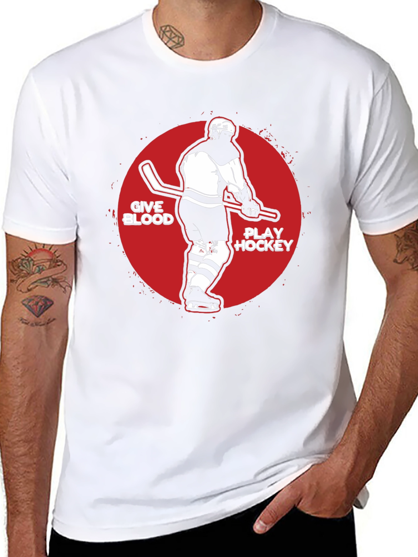 Give Blood Play Hockey Graphic Tee