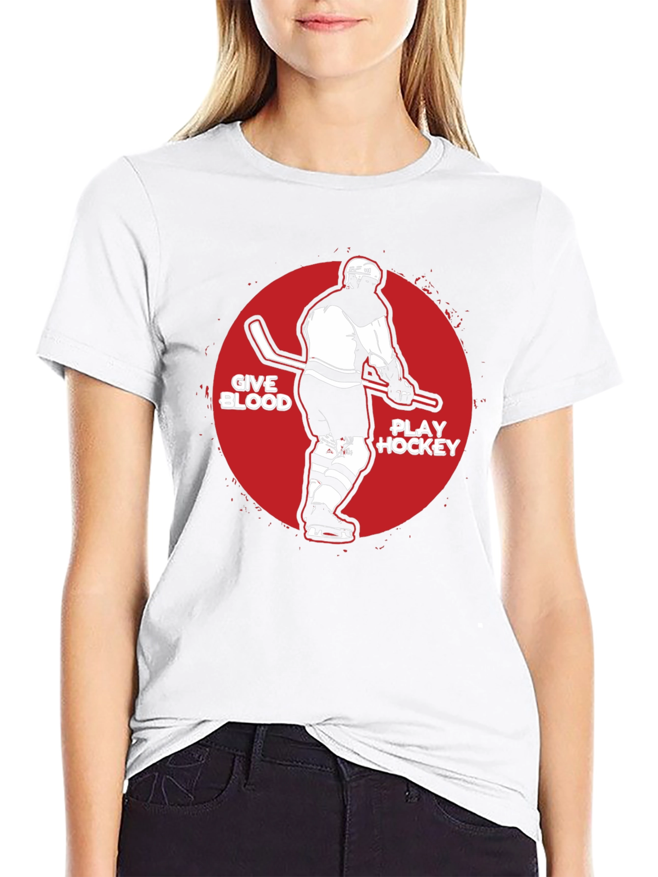 Give Blood Play Hockey Graphic Tee
