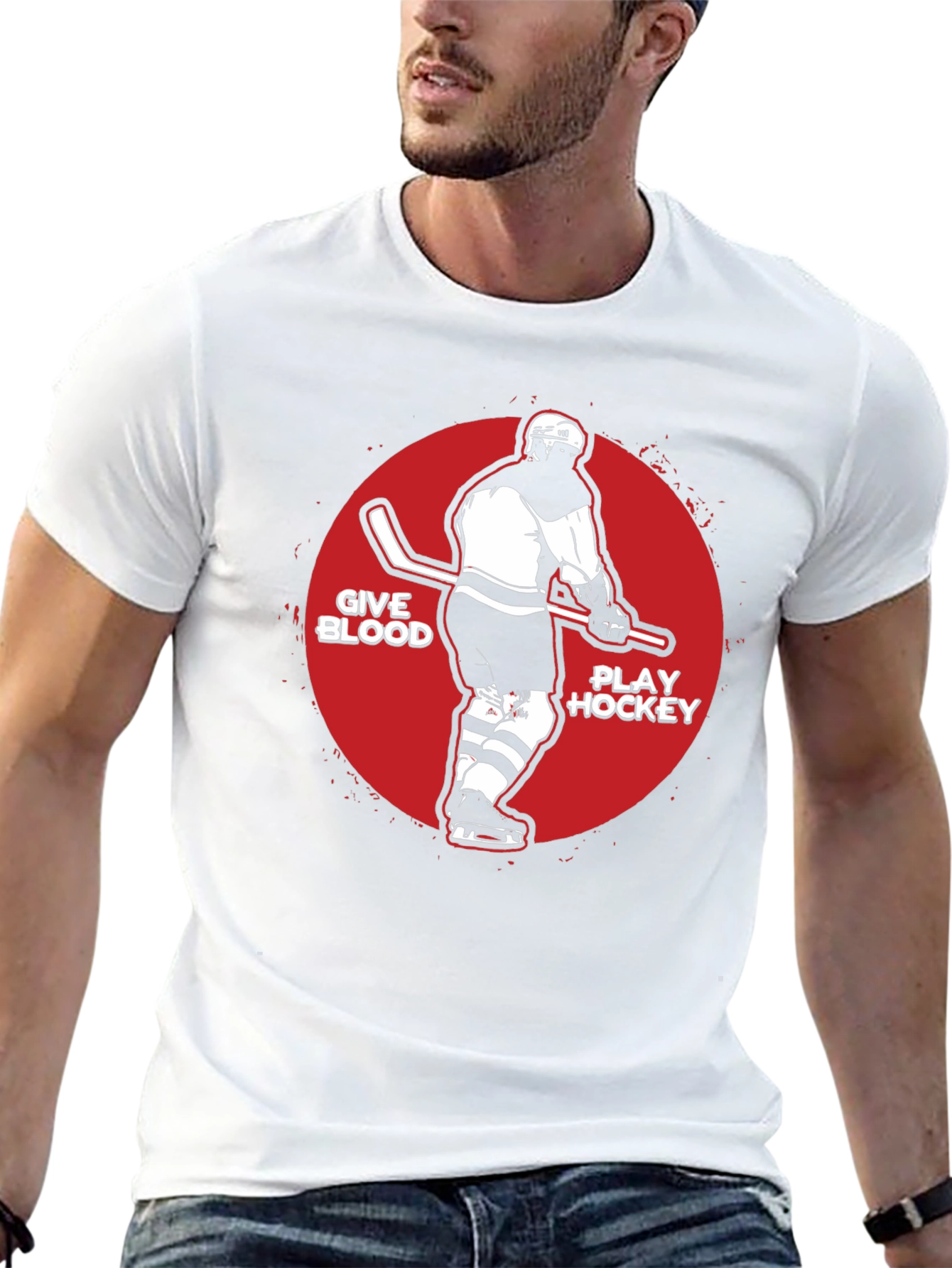 Give Blood Play Hockey Graphic Tee
