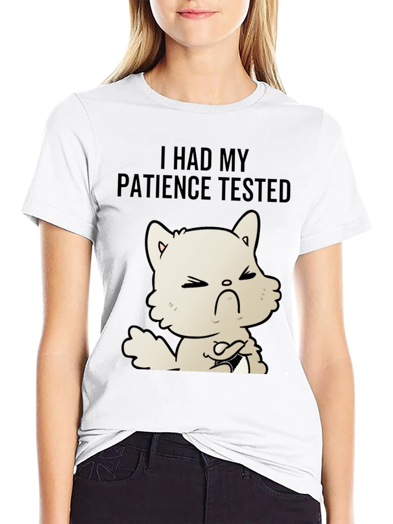 Patience Tested Cat T-Shirt - Unisex Black Tee