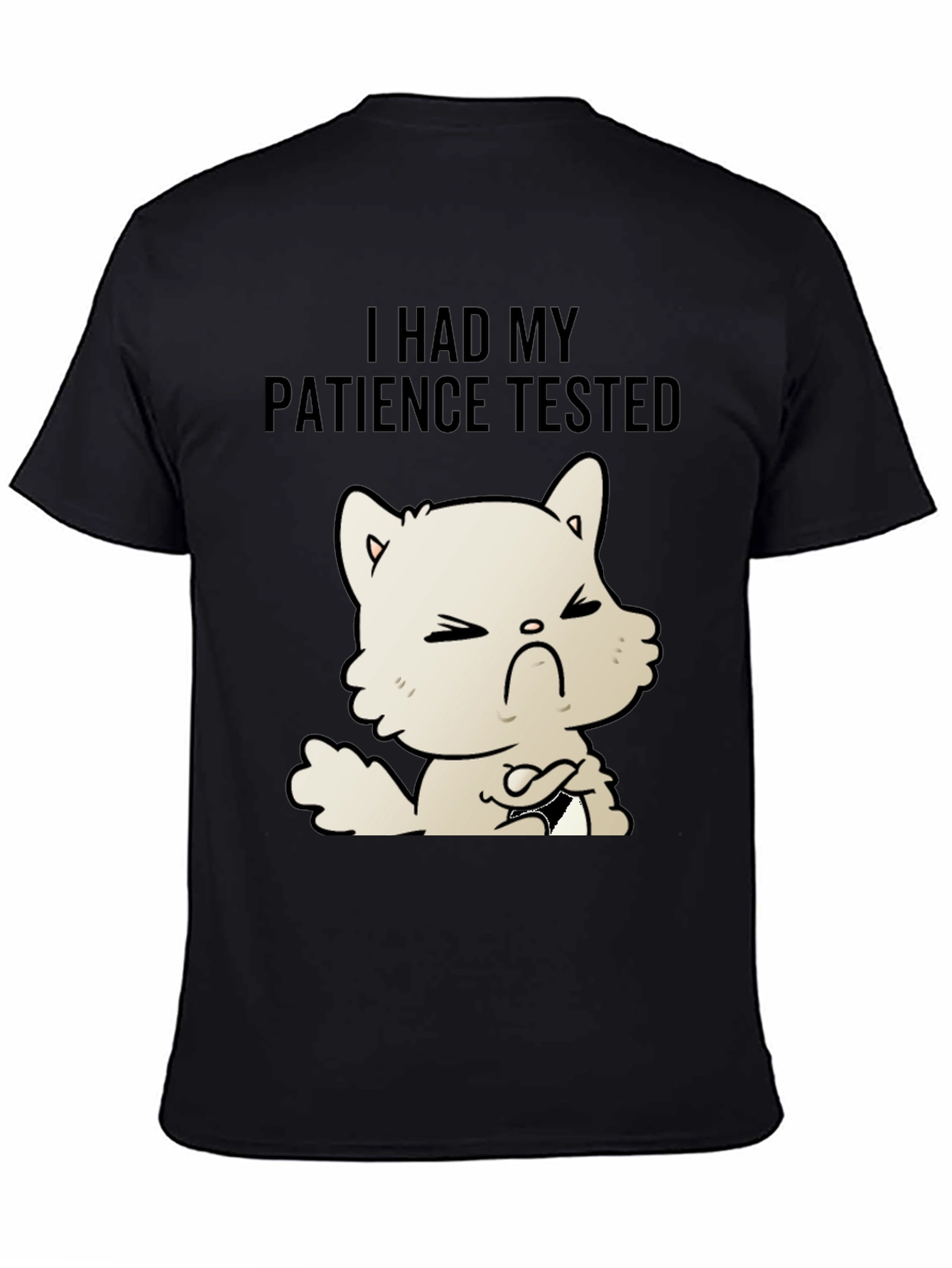 Patience Tested Cat T-Shirt - Unisex Black Tee