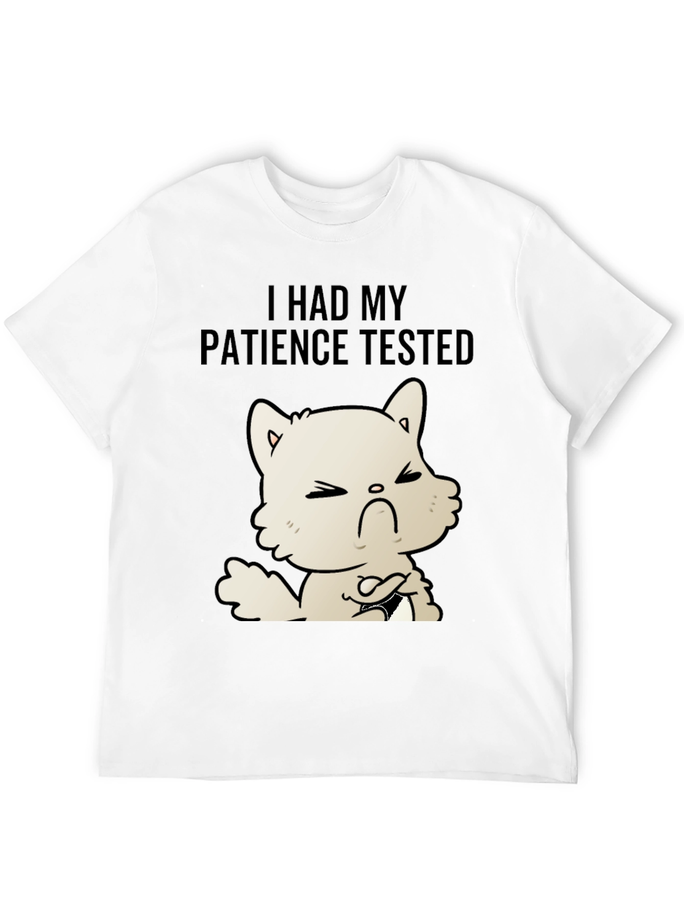 Patience Tested Cat T-Shirt - Unisex Black Tee
