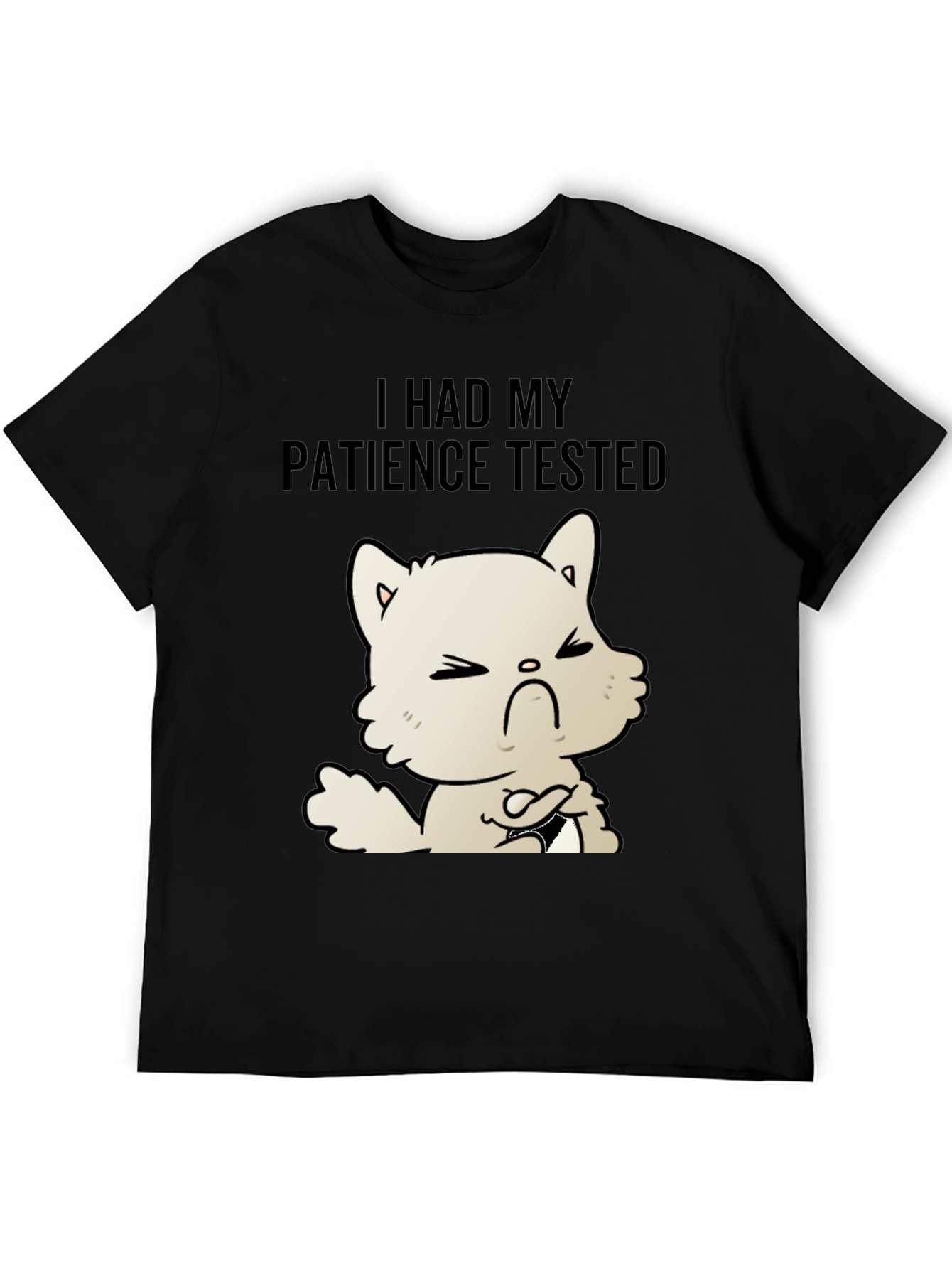 Patience Tested Cat T-Shirt - Unisex Black Tee