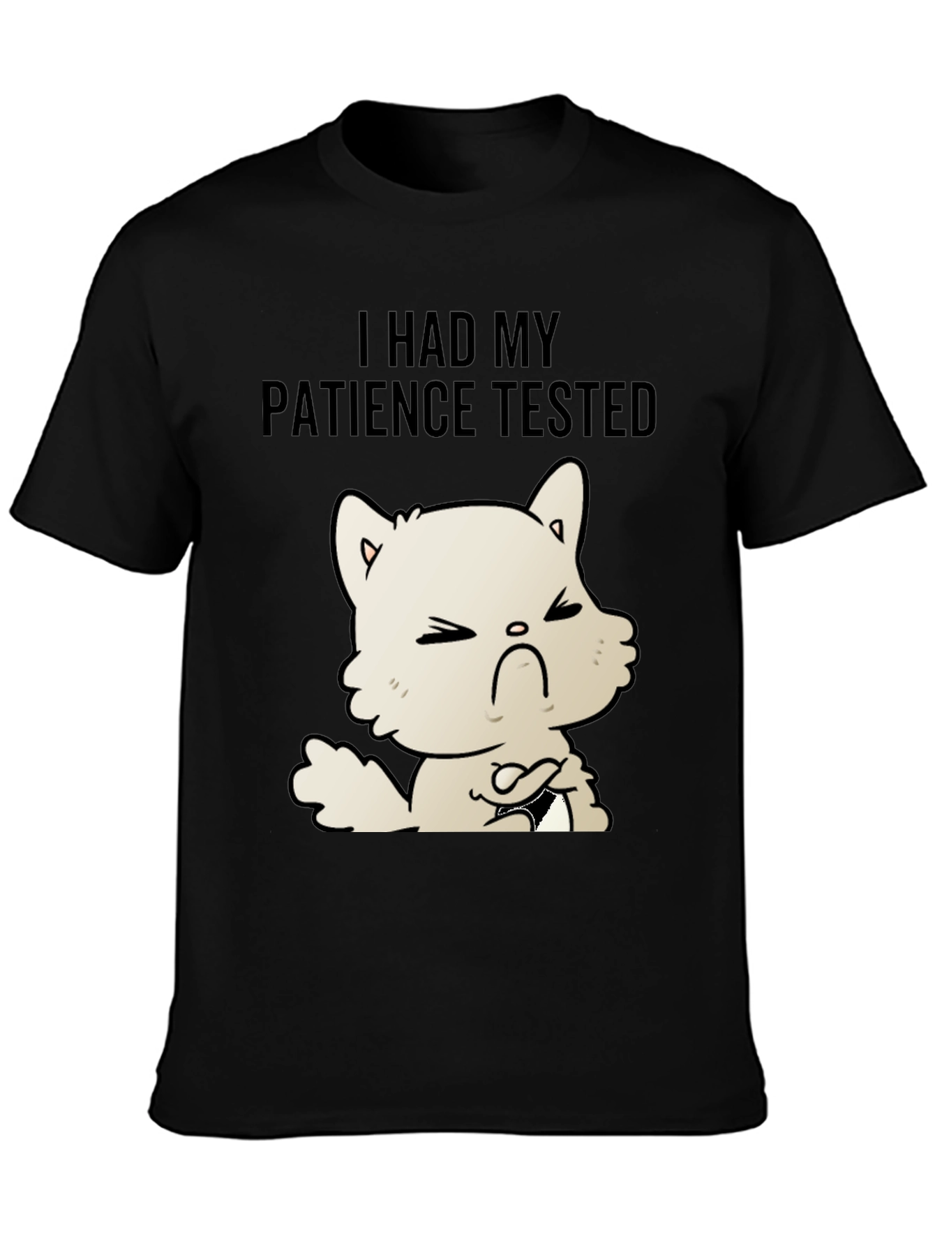 Patience Tested Cat T-Shirt - Unisex Black Tee