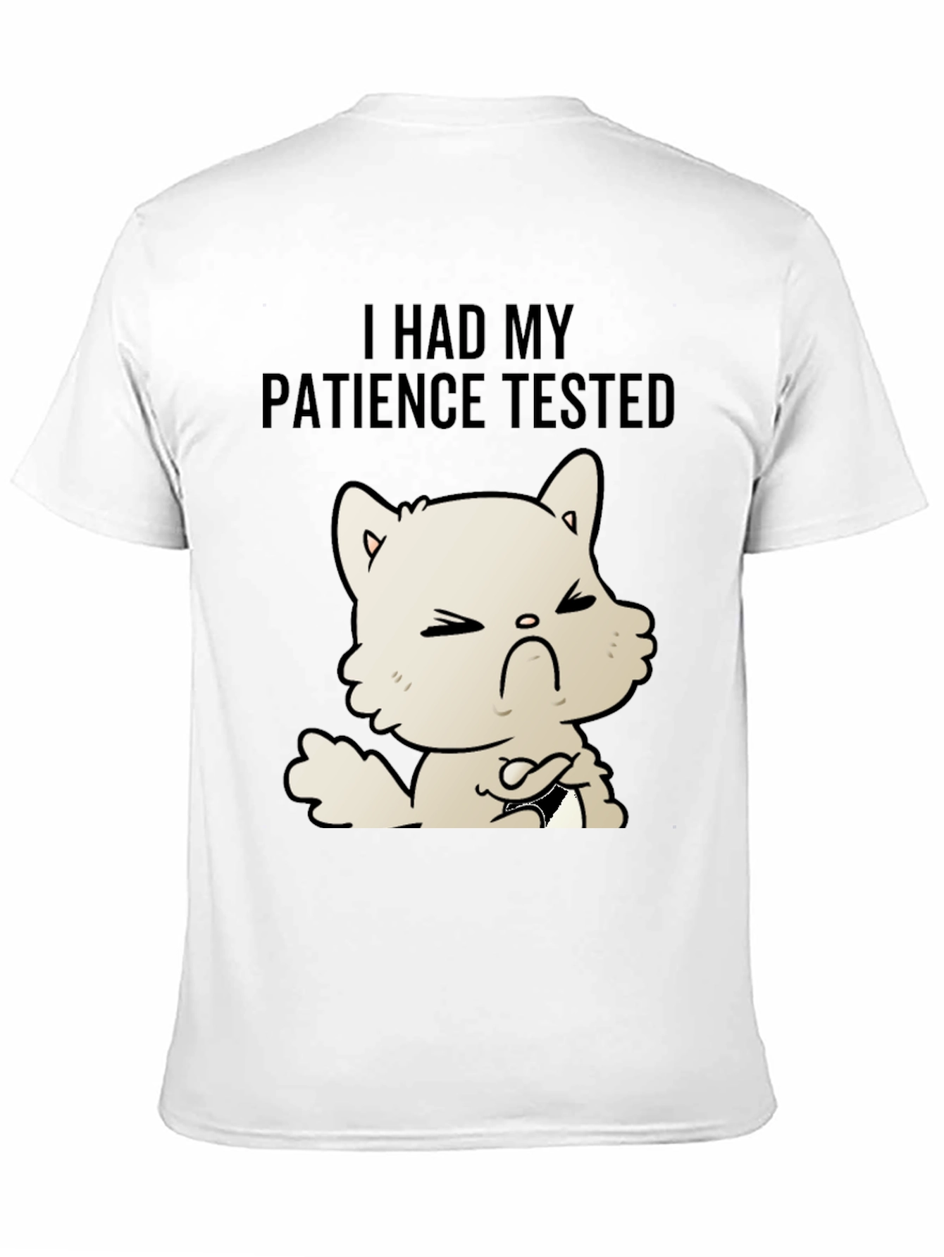 Patience Tested Cat T-Shirt - Unisex Black Tee