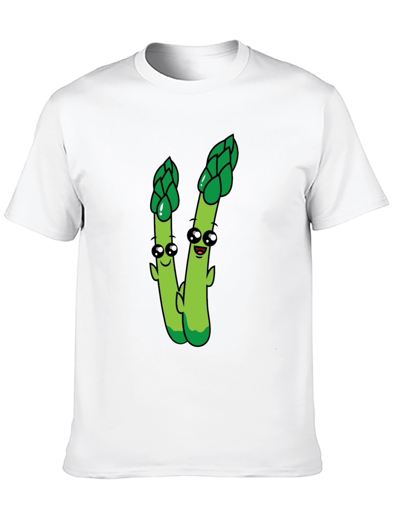 Cartoon Asparagus Graphic Tee - Black
