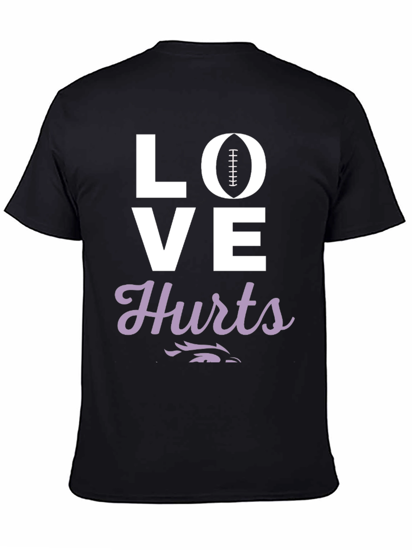 Love Hurts Football Graphic Tee - Black
