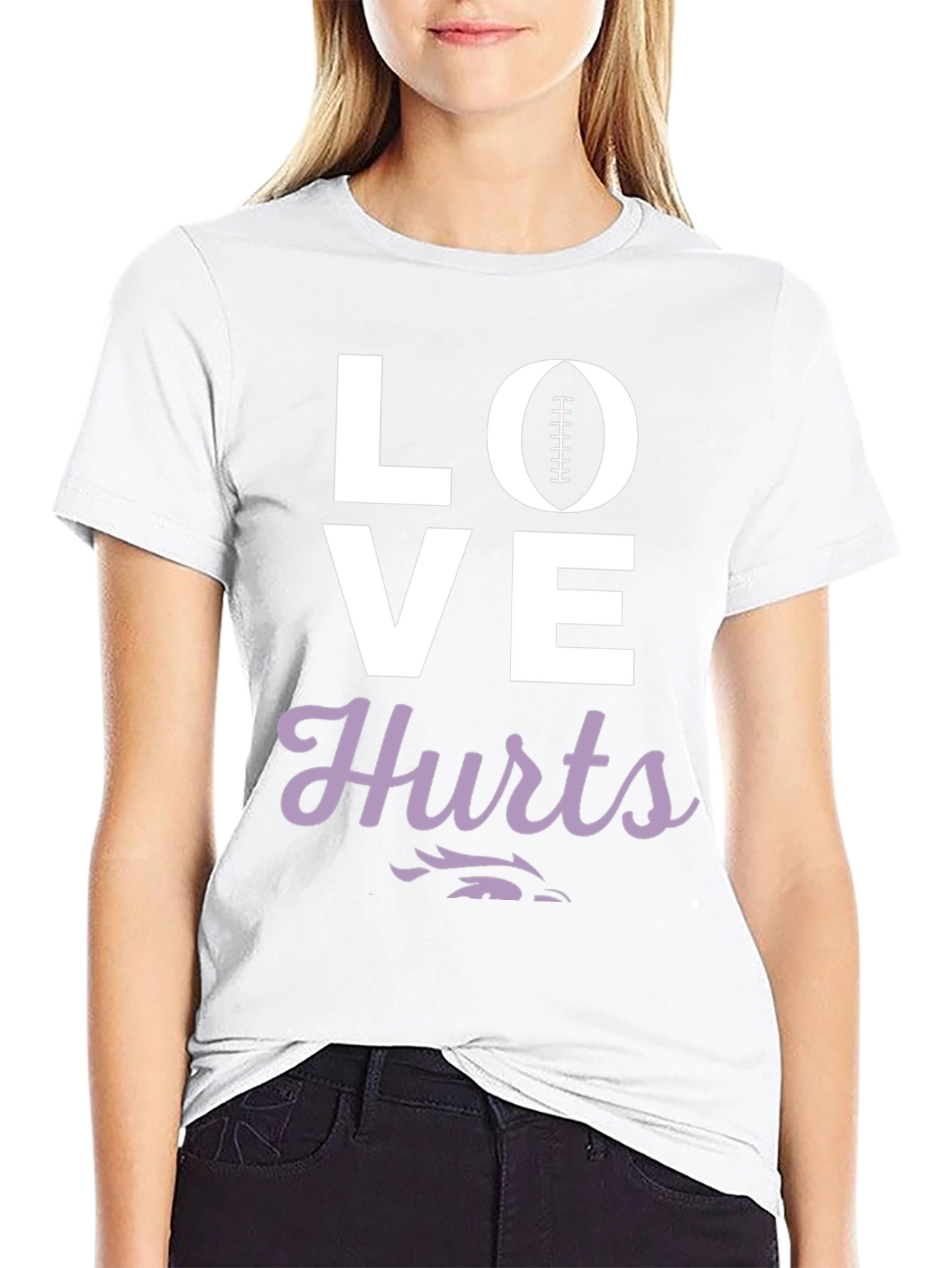 Love Hurts Football Graphic Tee - Black