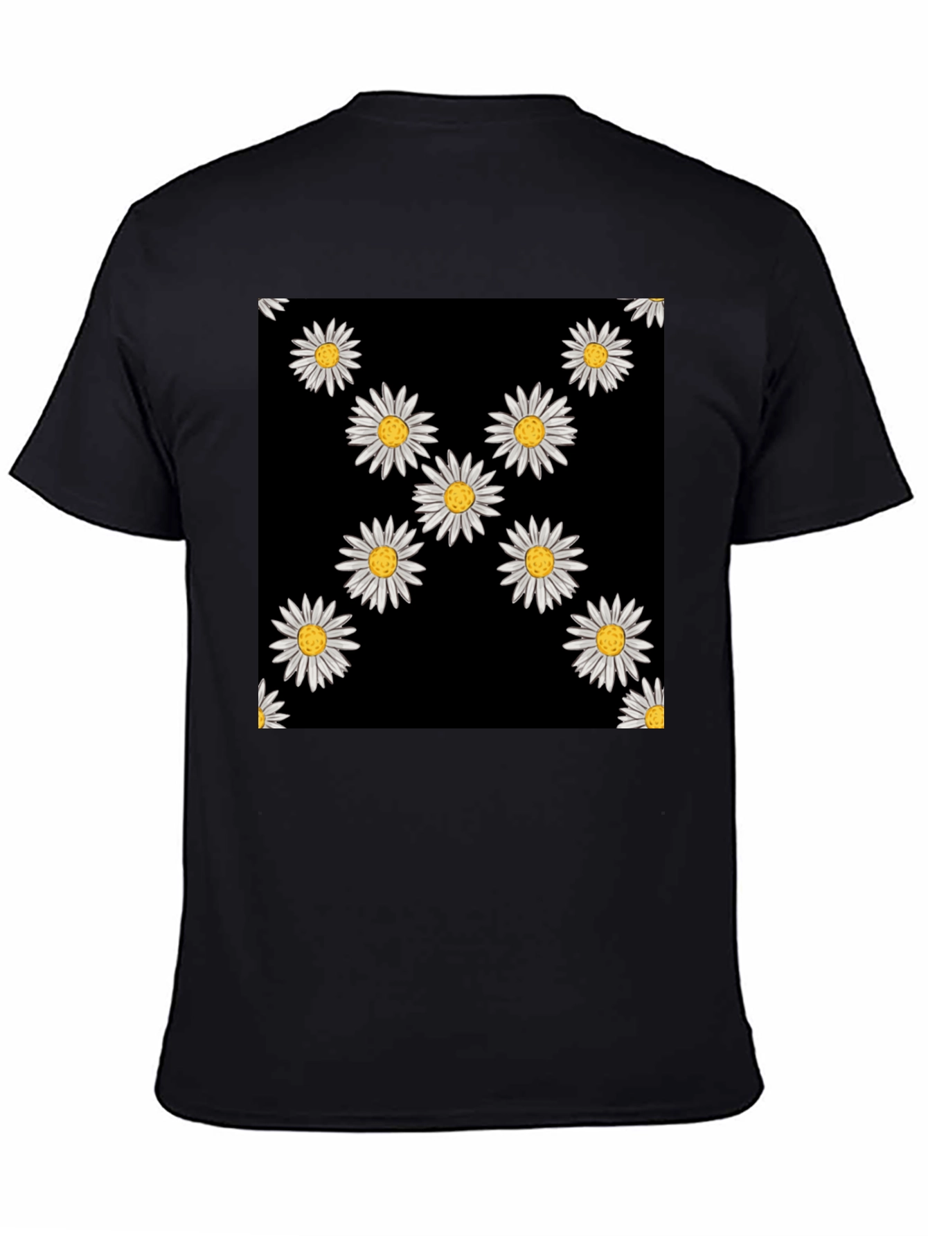Daisy Print Black T-Shirt