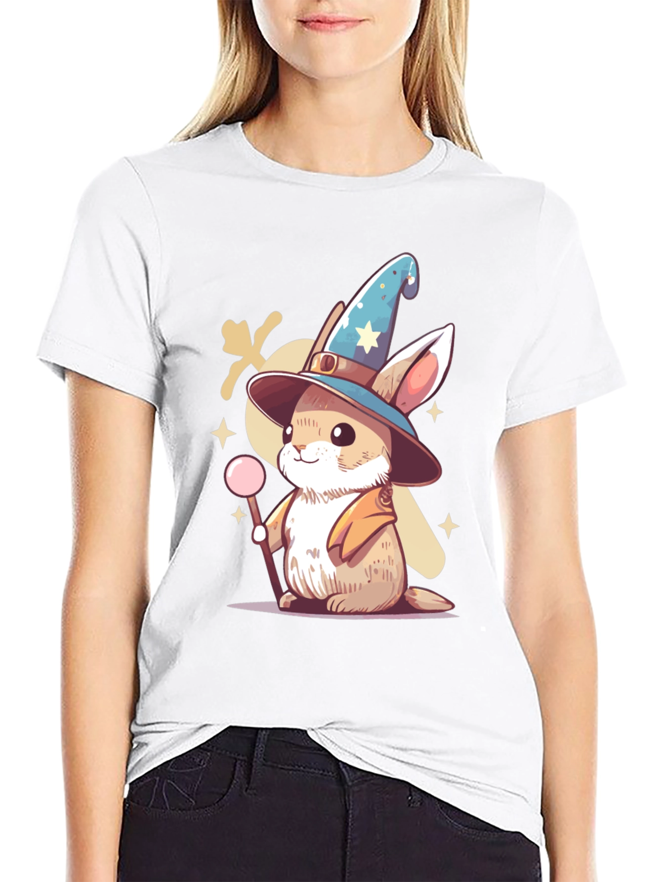 Wizard Bunny Black T-Shirt