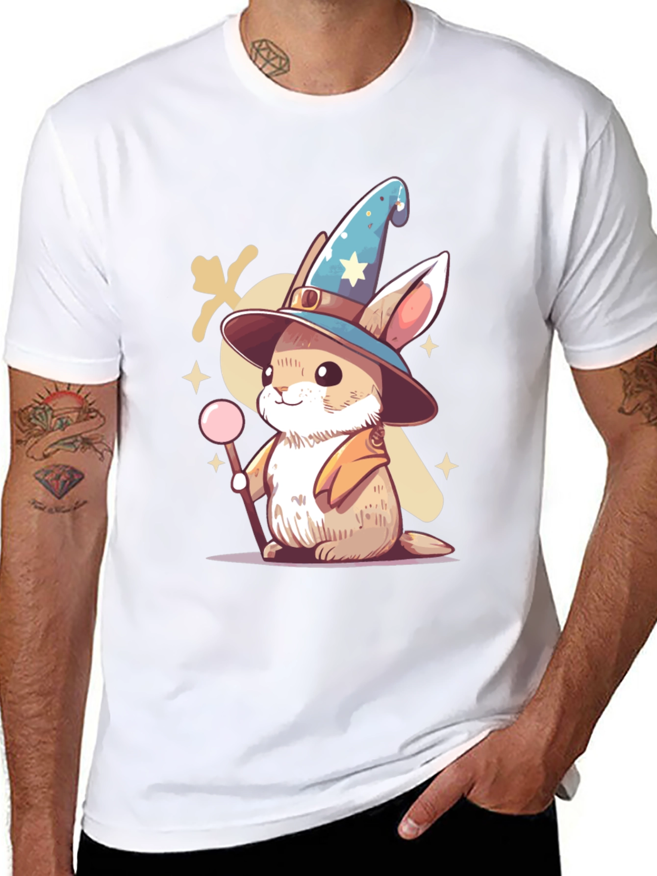 Wizard Bunny Black T-Shirt