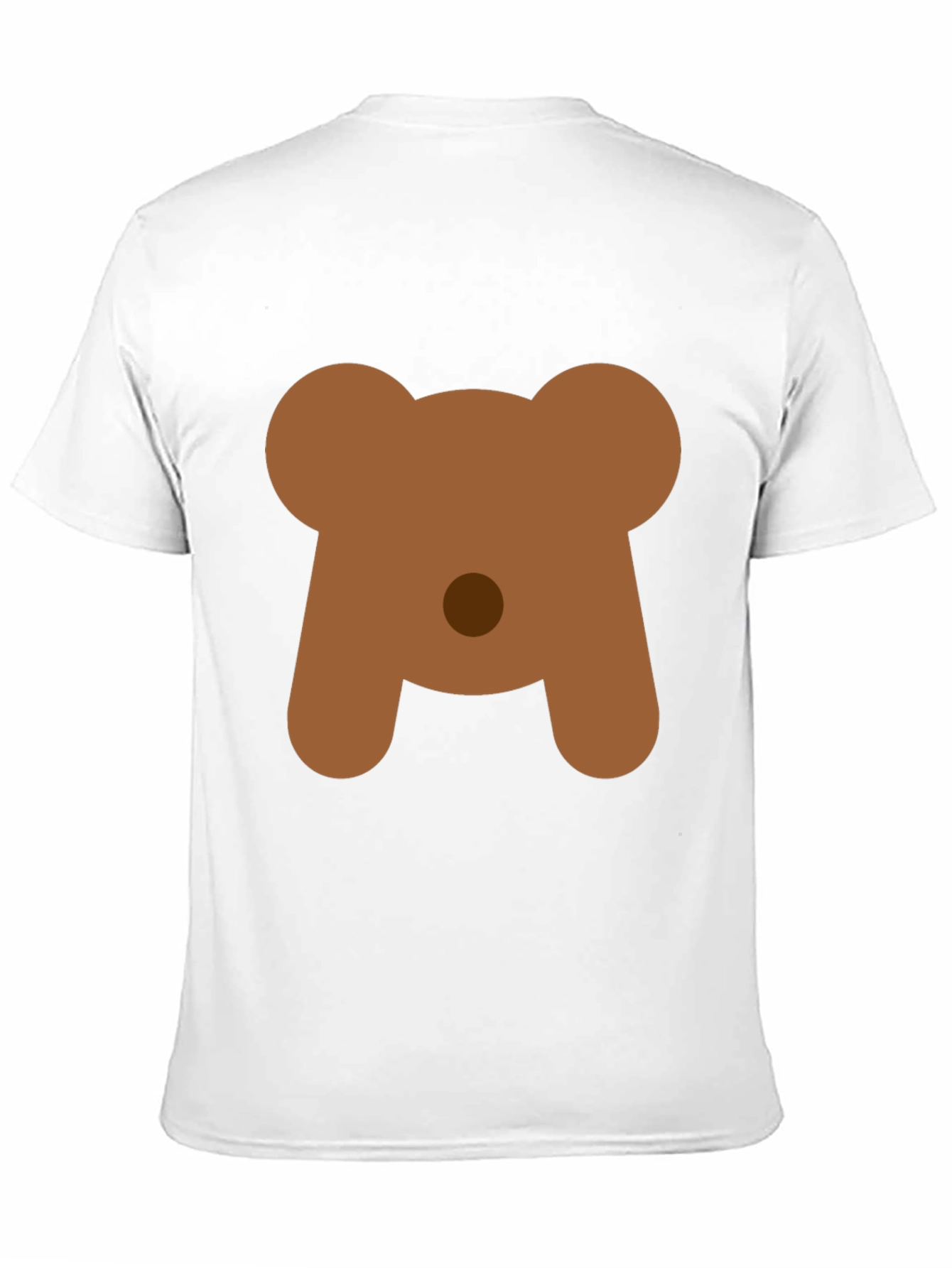 Cute Bear Face Graphic Tee - Black Casual T-Shirt