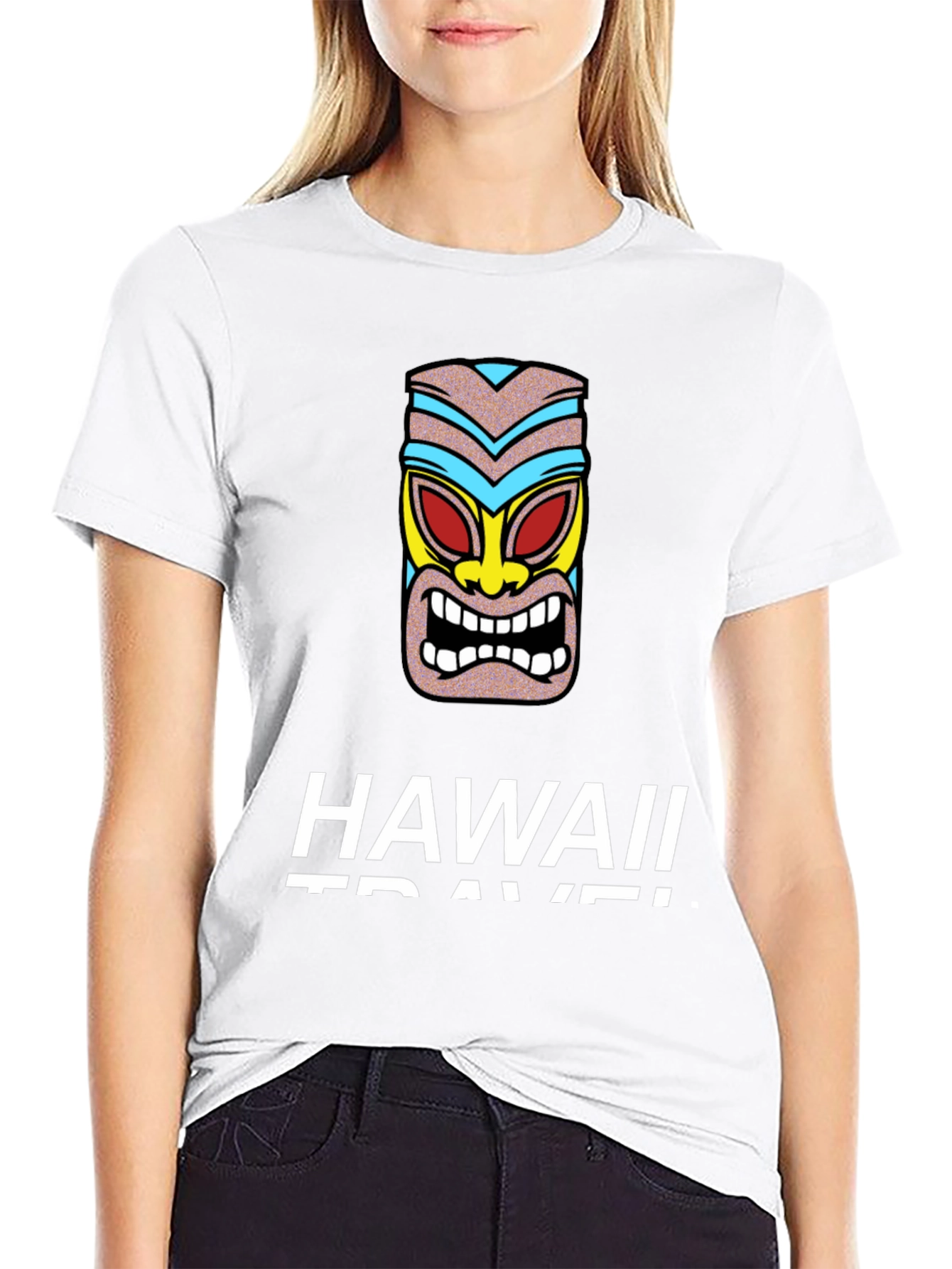 Hawaii Travel Tiki Graphic T-Shirt