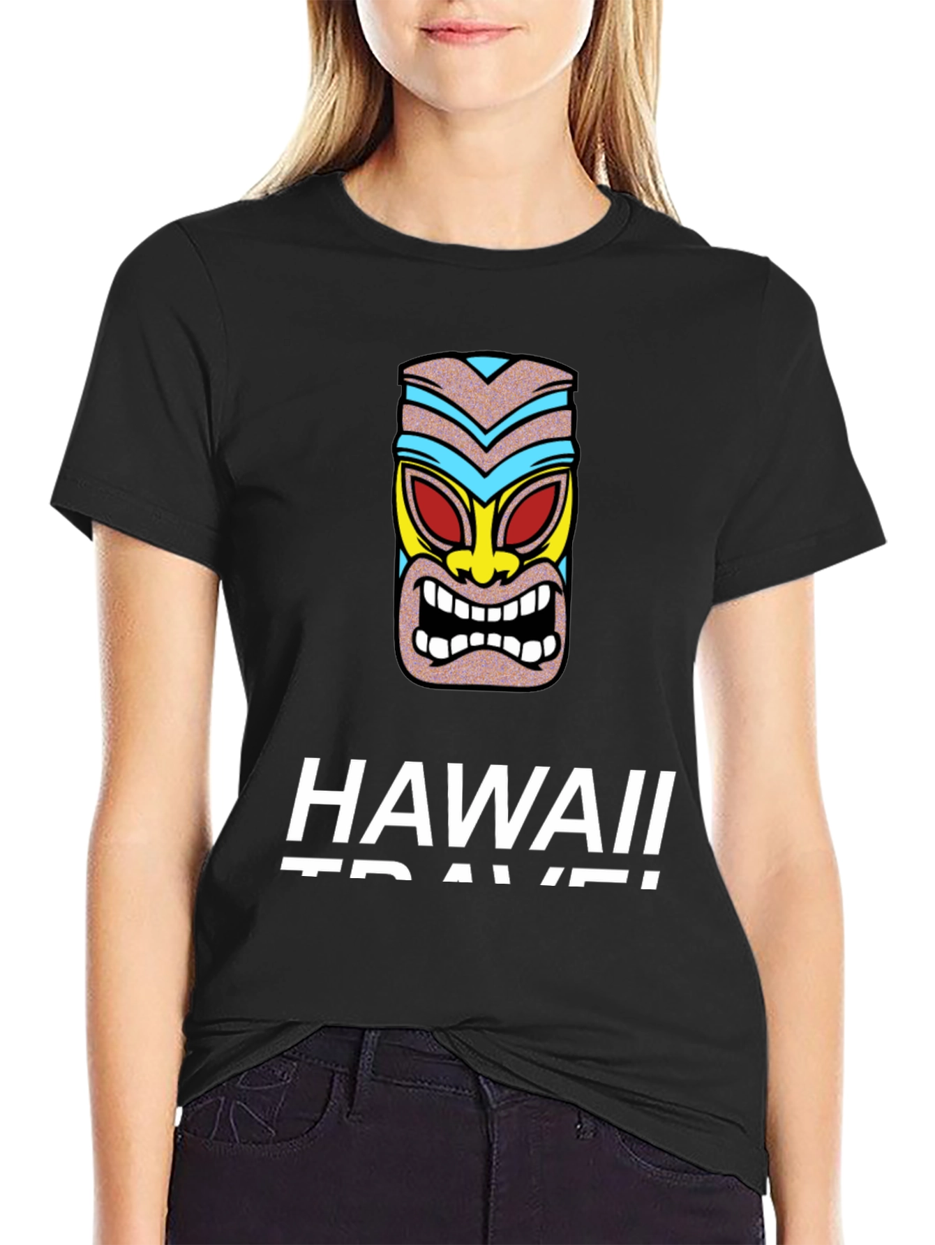 Hawaii Travel Tiki Graphic T-Shirt