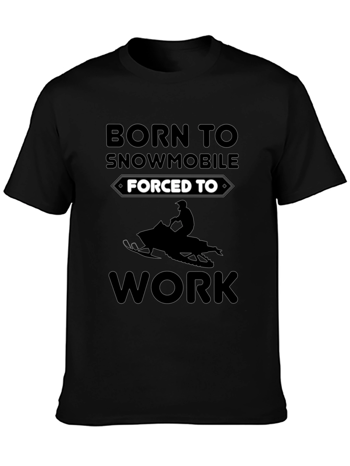 Born To Snowmobile T-Shirt - Black Graphic Tee