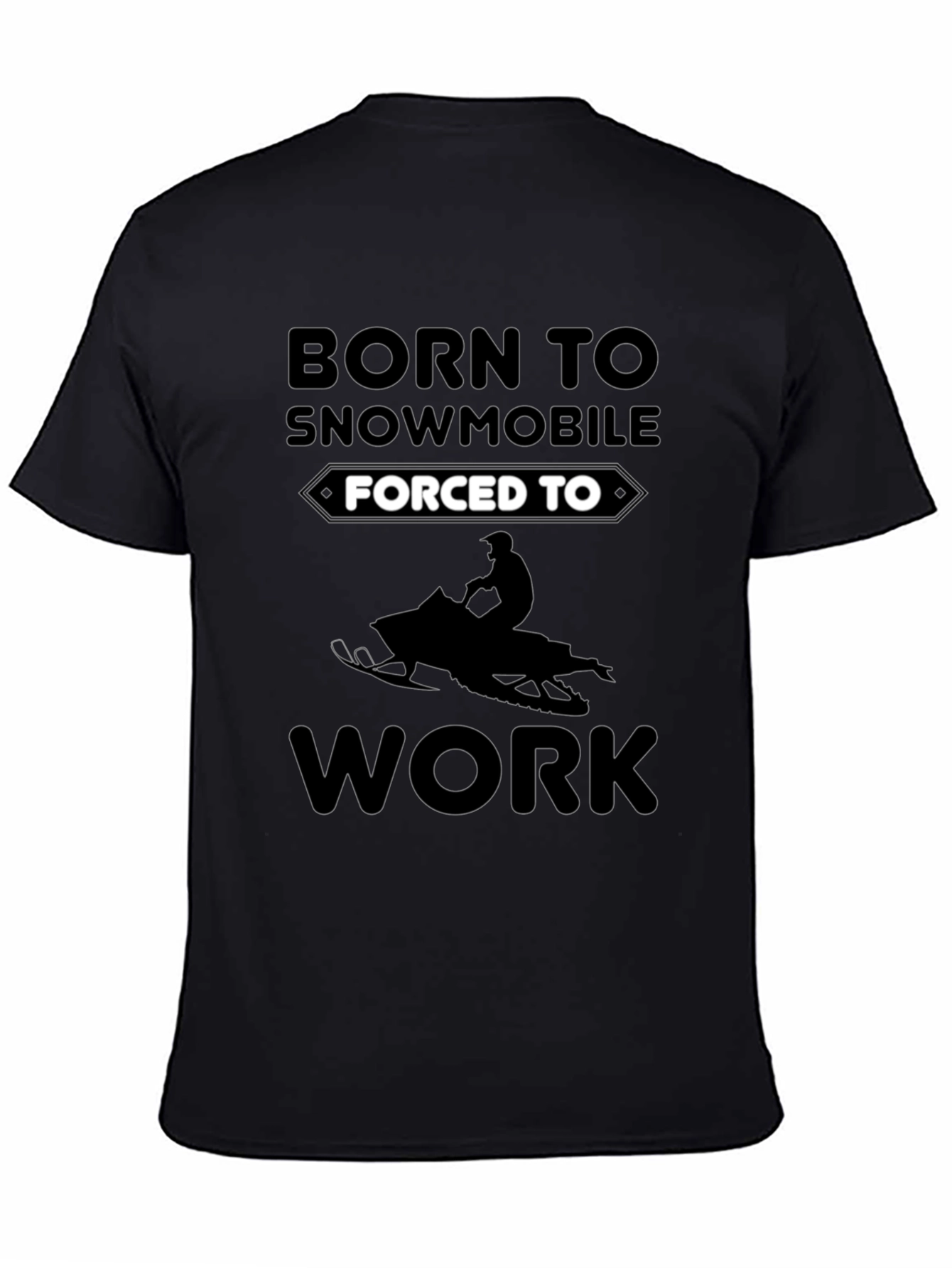 Born To Snowmobile T-Shirt - Black Graphic Tee